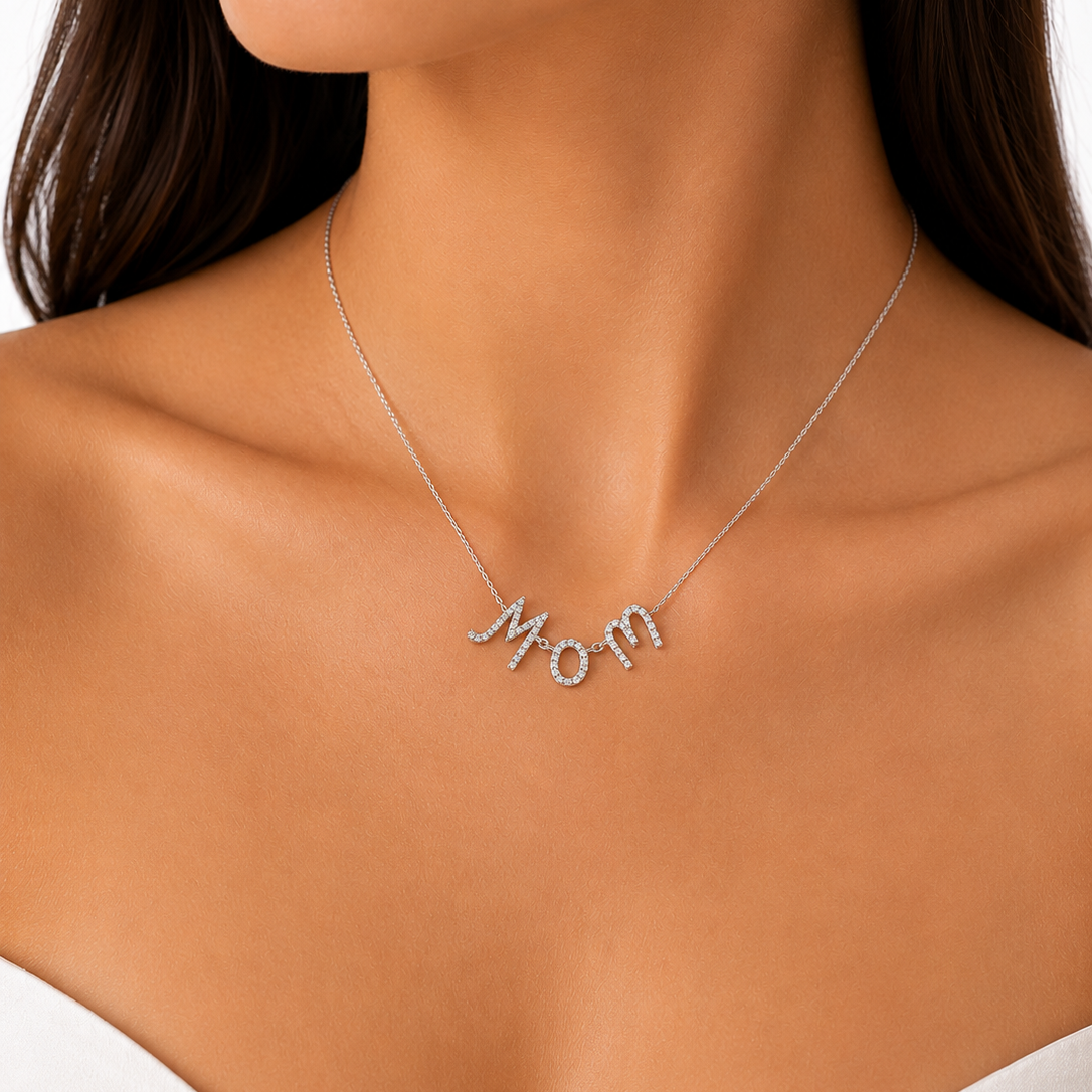 Mom Cursive Necklace