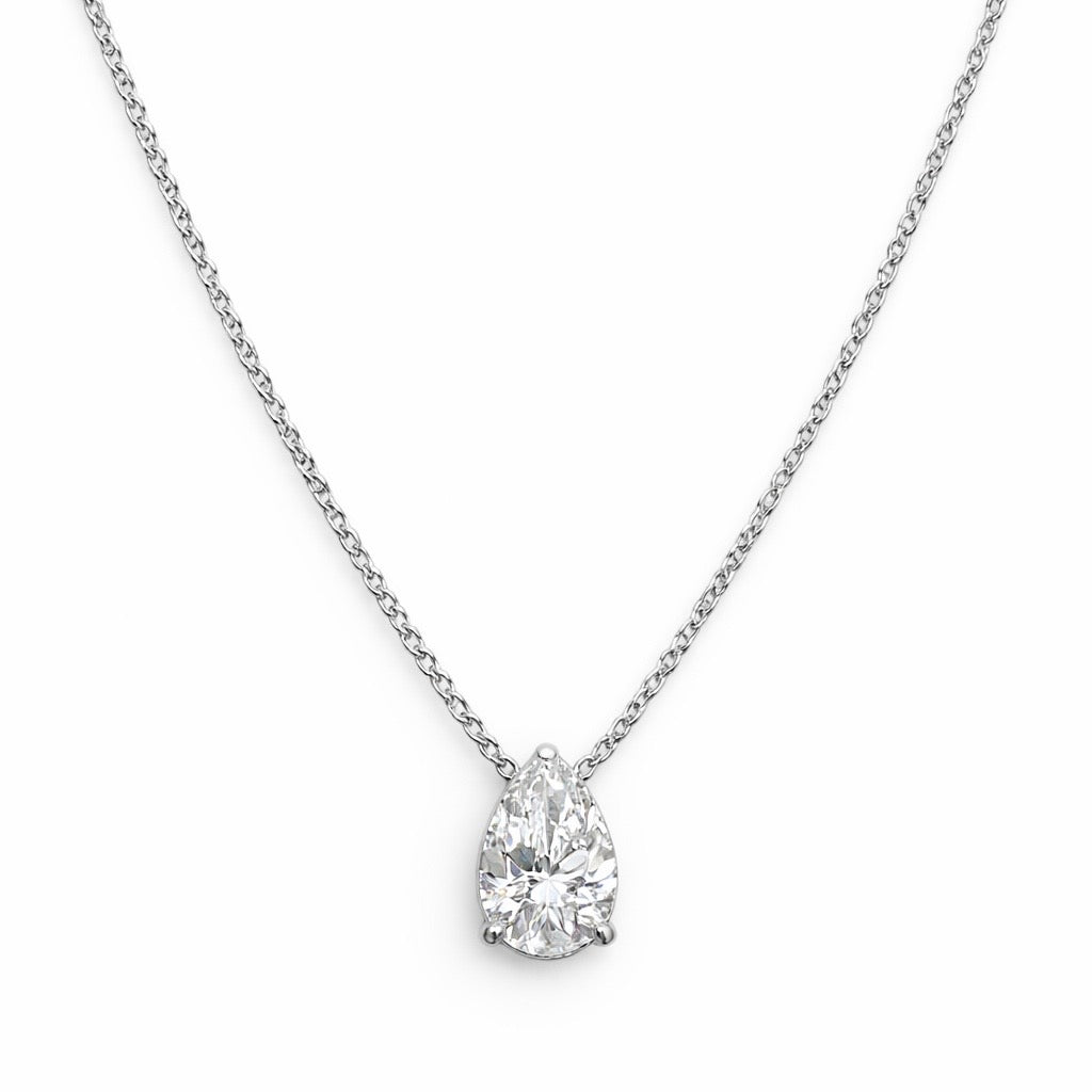 Pear Solitaire Necklace