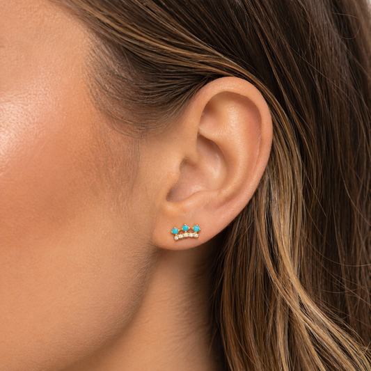Turquoise Trio Studs