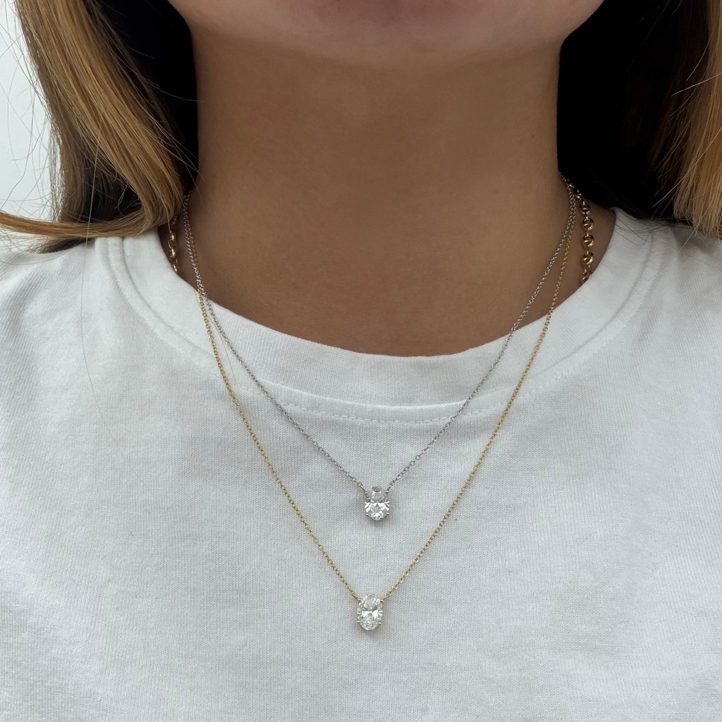 Oval Solitaire Necklace
