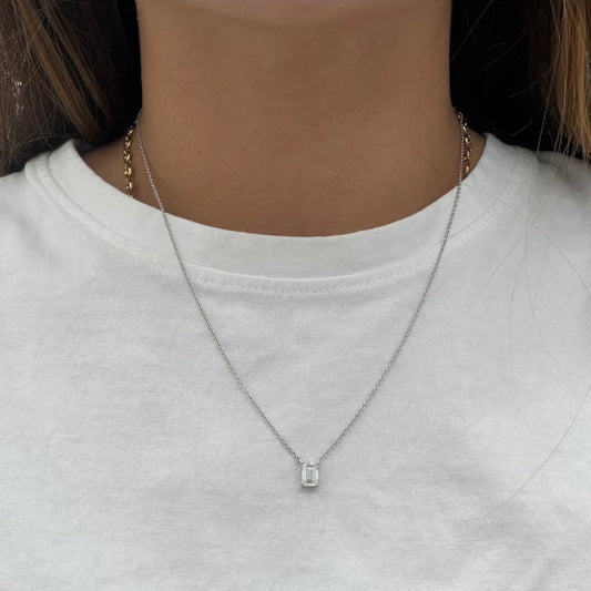 Emerald Solitaire Necklace