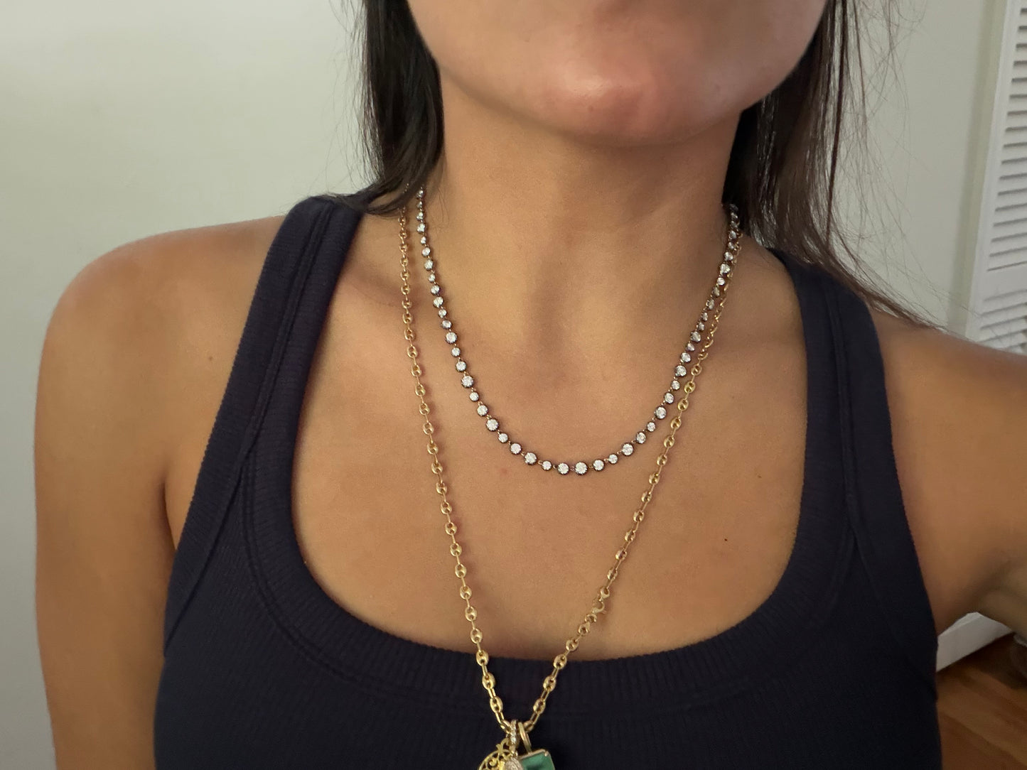 Georgian Setting Tennis Necklace