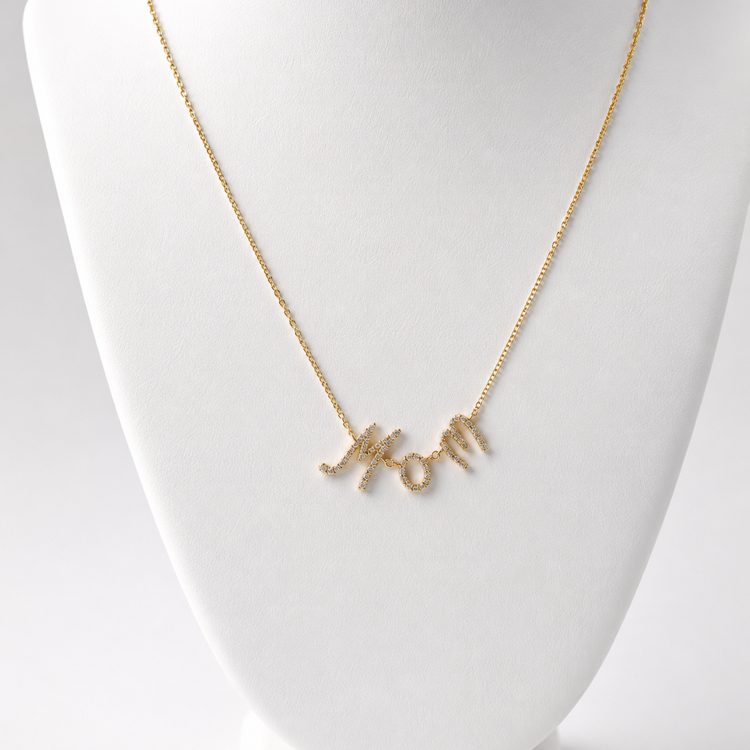 Mom Cursive Necklace