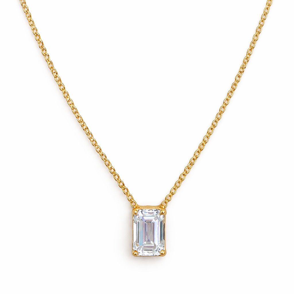 Emerald Solitaire Necklace