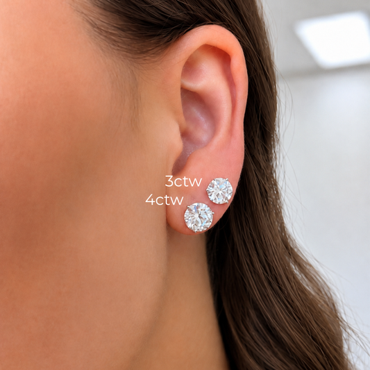 Round Studs 3ctw