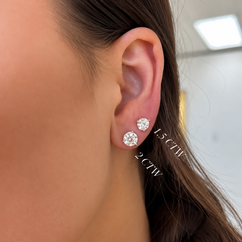 Round Studs 3ctw