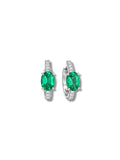 Oval Emerald Pavé Huggies