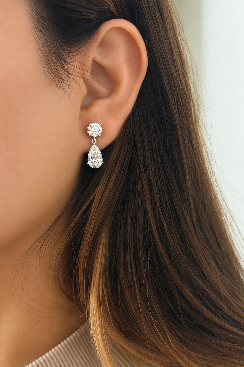 6ct Pear Drop Earrings