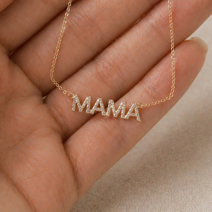 Mama Pavé Necklace