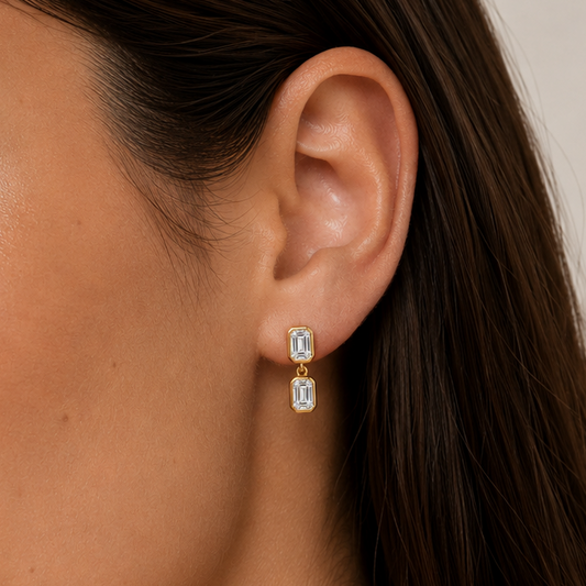 Double Take Studs in Emerald