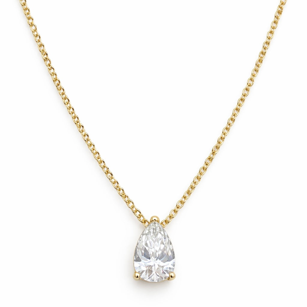 Pear Solitaire Necklace