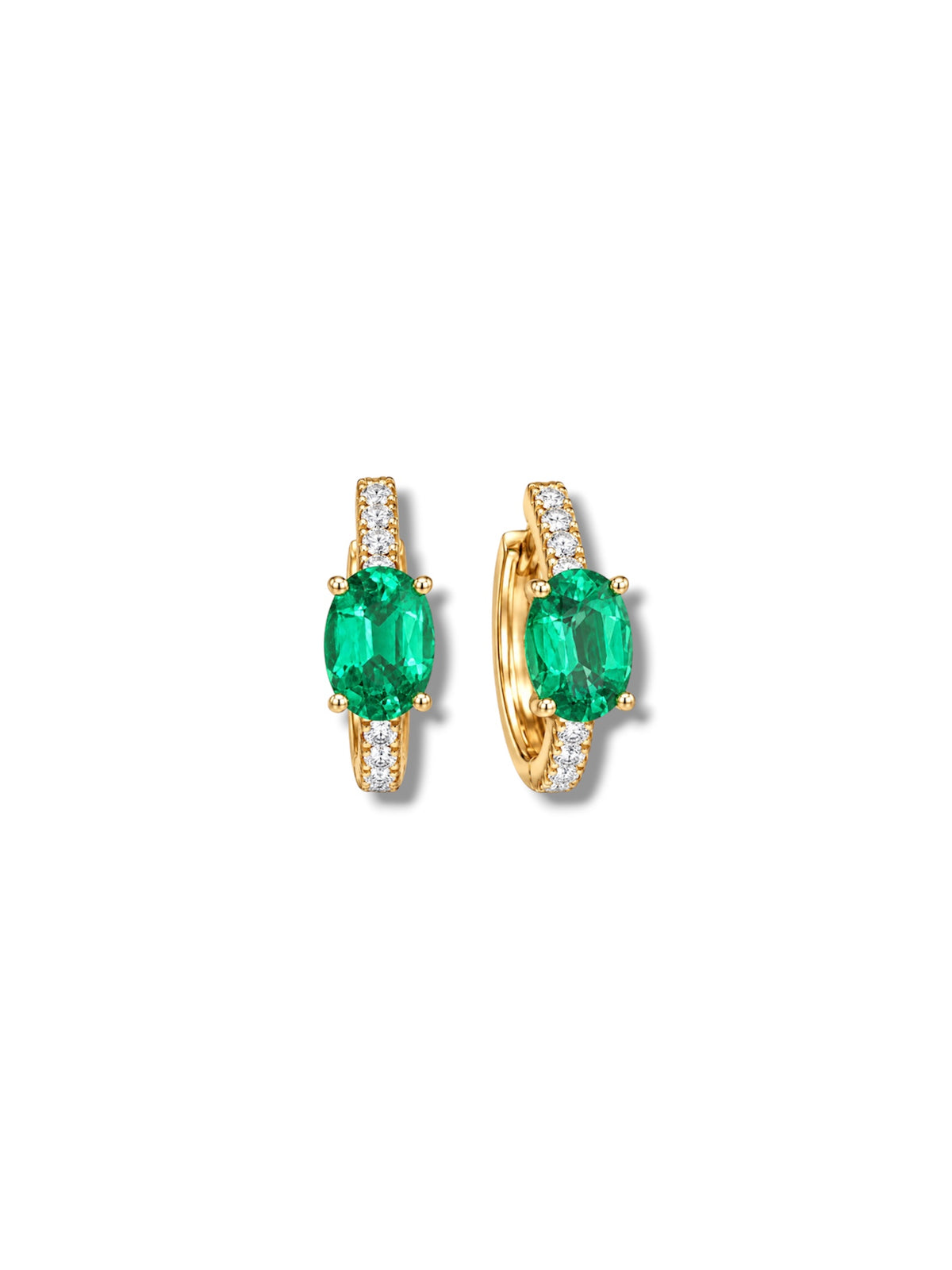 Oval Emerald Pavé Huggies