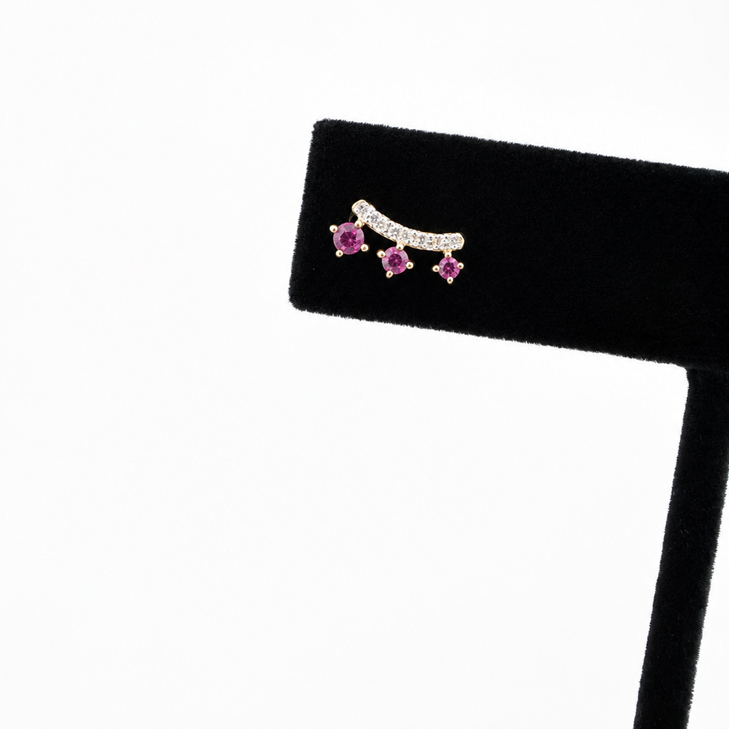 Ruby Crown Mini Studs