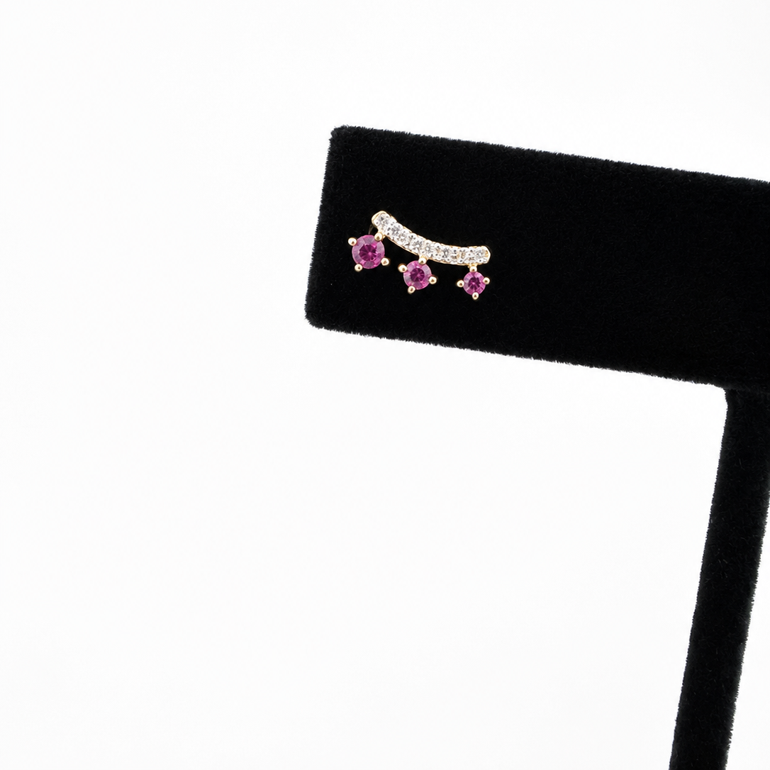 Ruby Crown Mini Studs