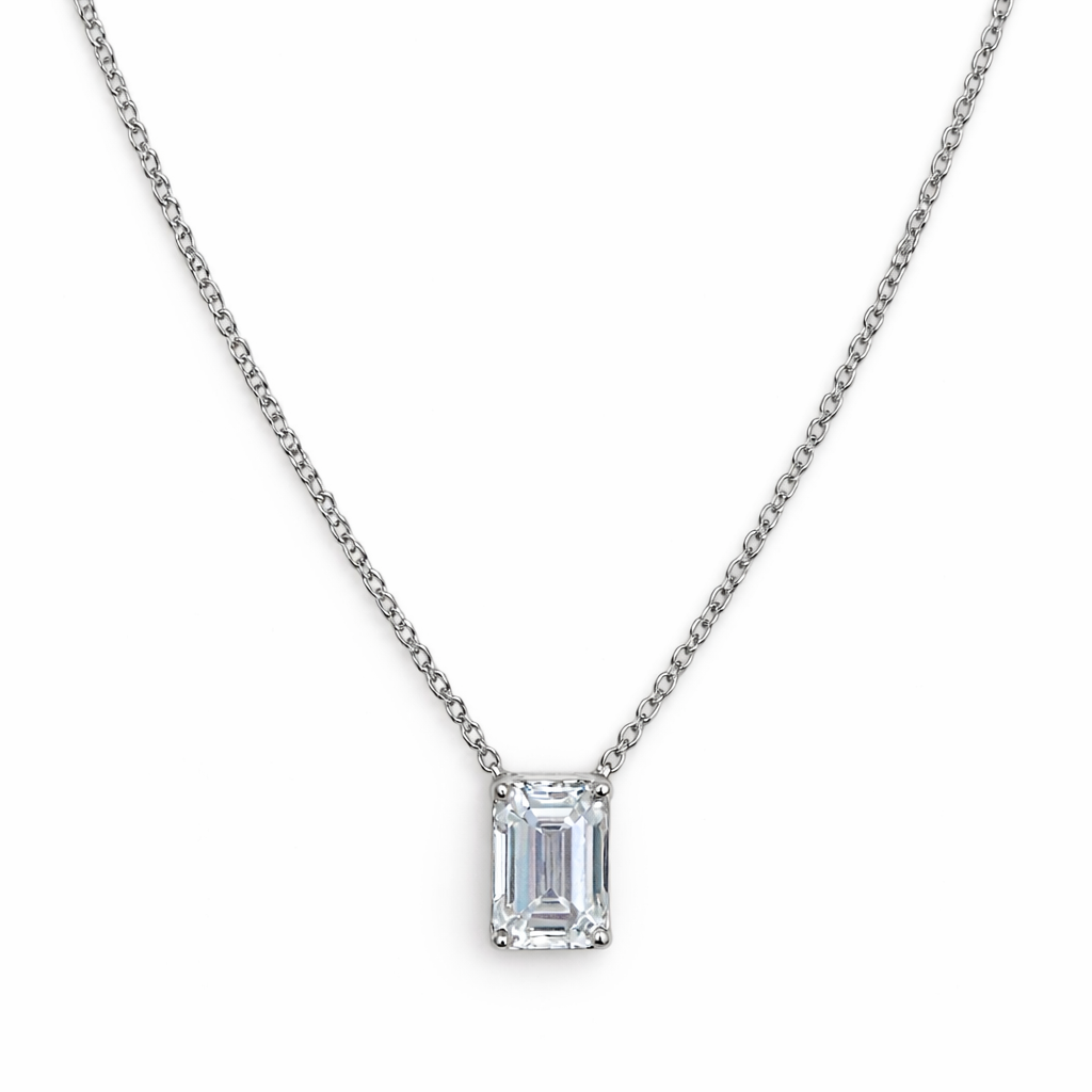 Emerald Solitaire Necklace
