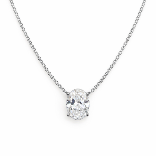 Oval Solitaire Necklace