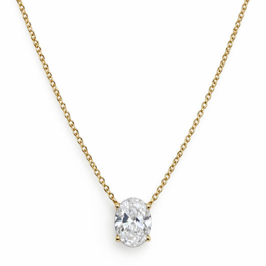 Oval Solitaire Necklace