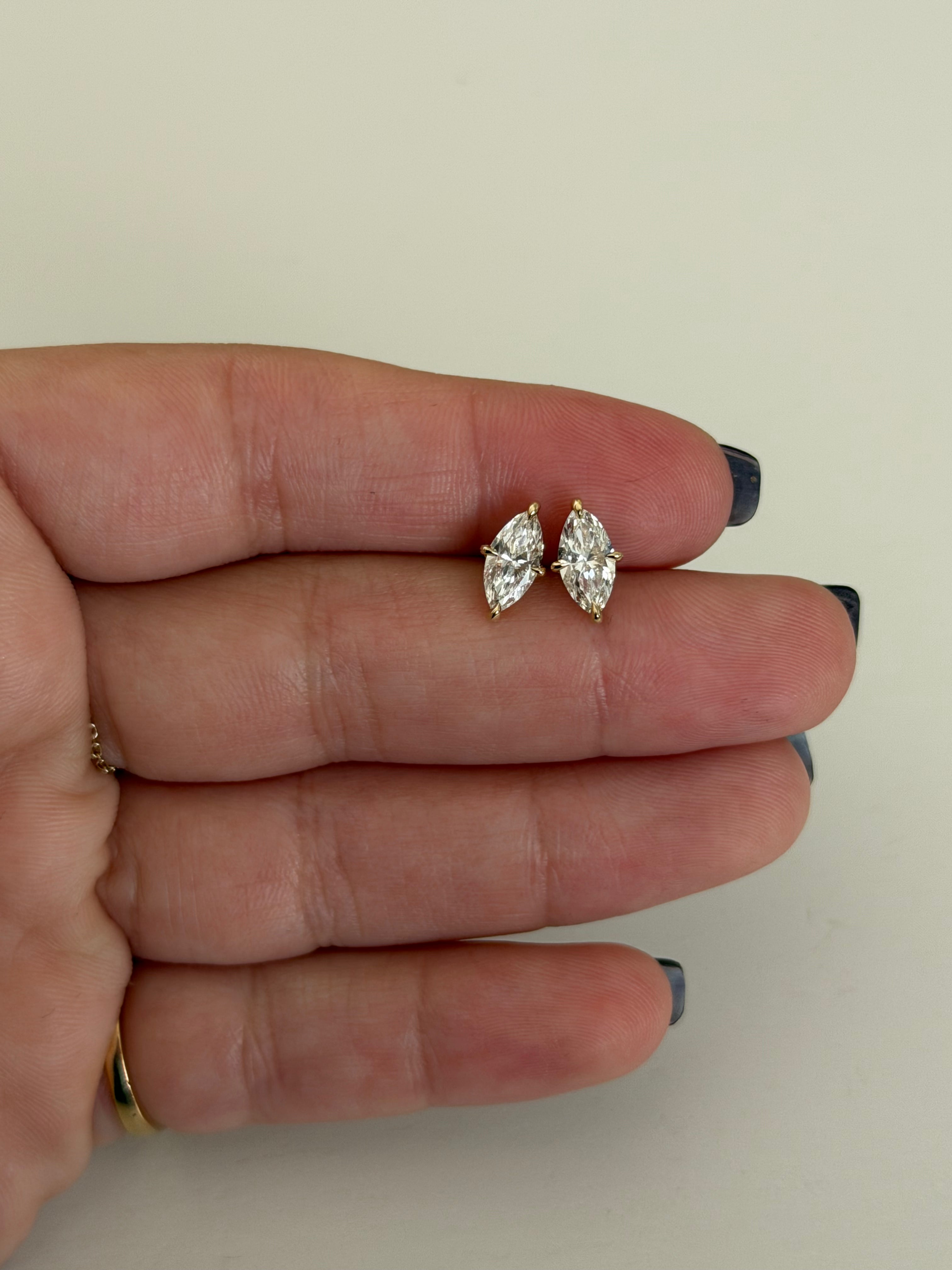 1.1ctw Marquise Studs