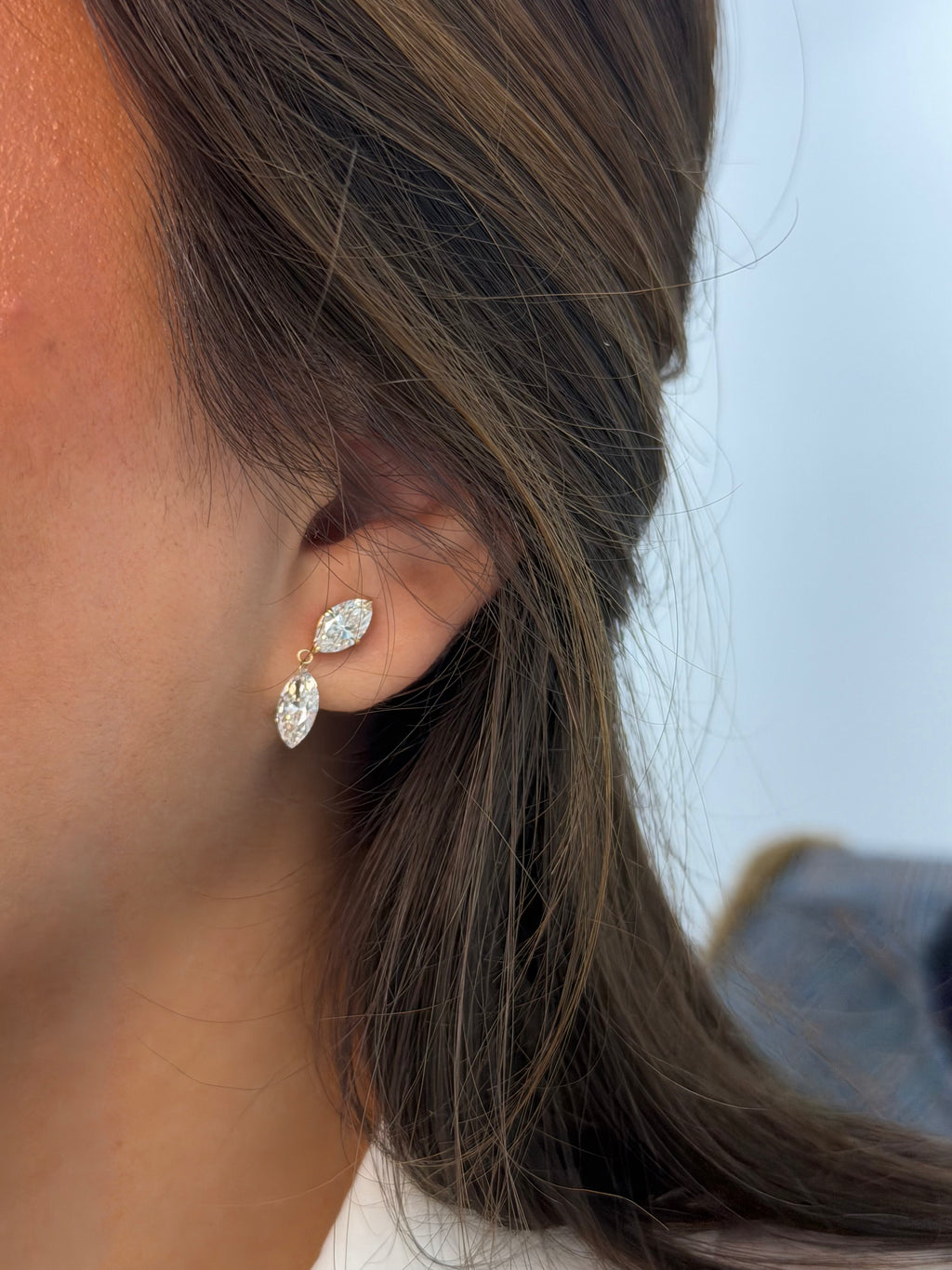Drilled Marquise Earrings