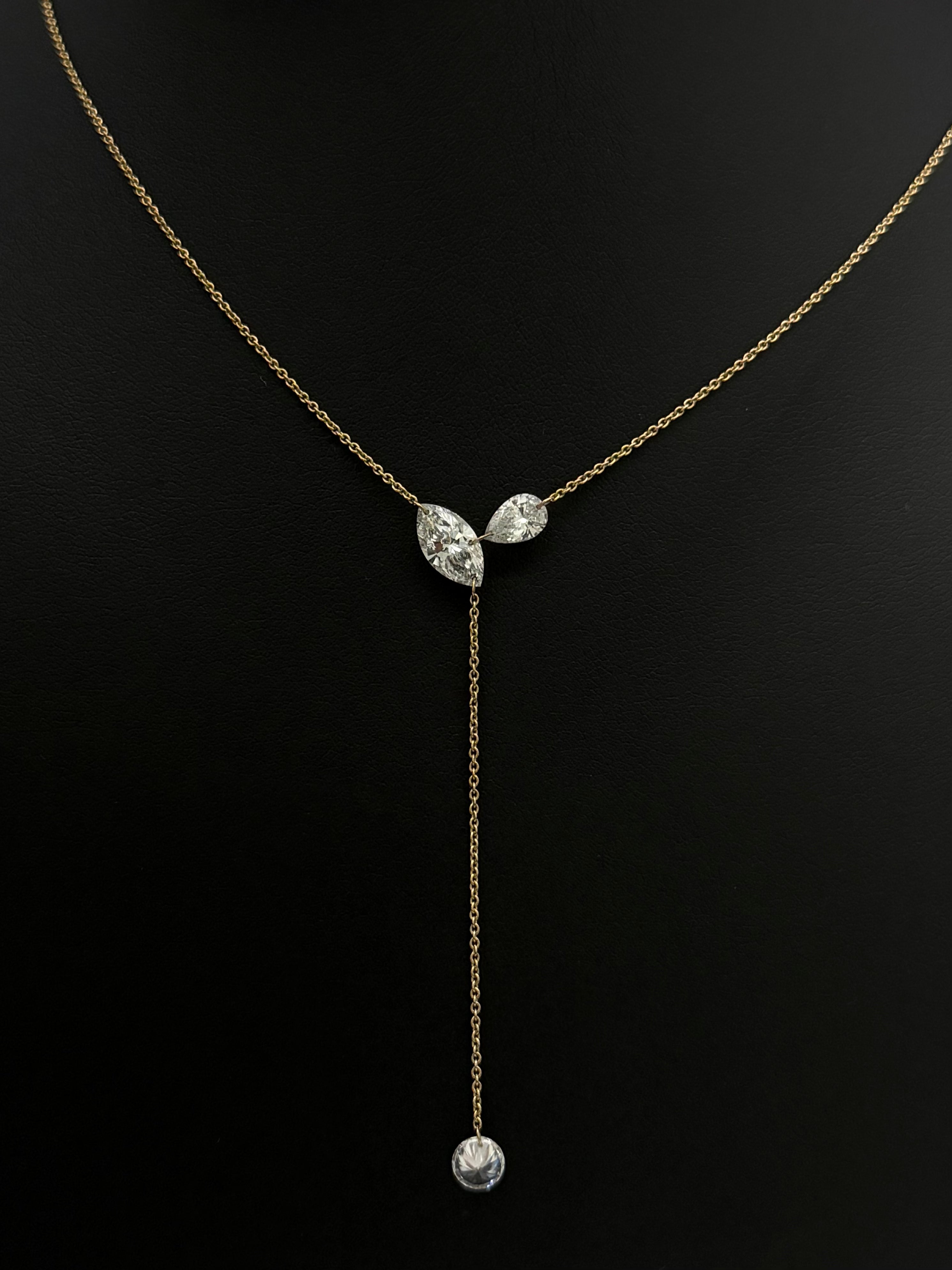 Marquise & Pear Drop Lariat