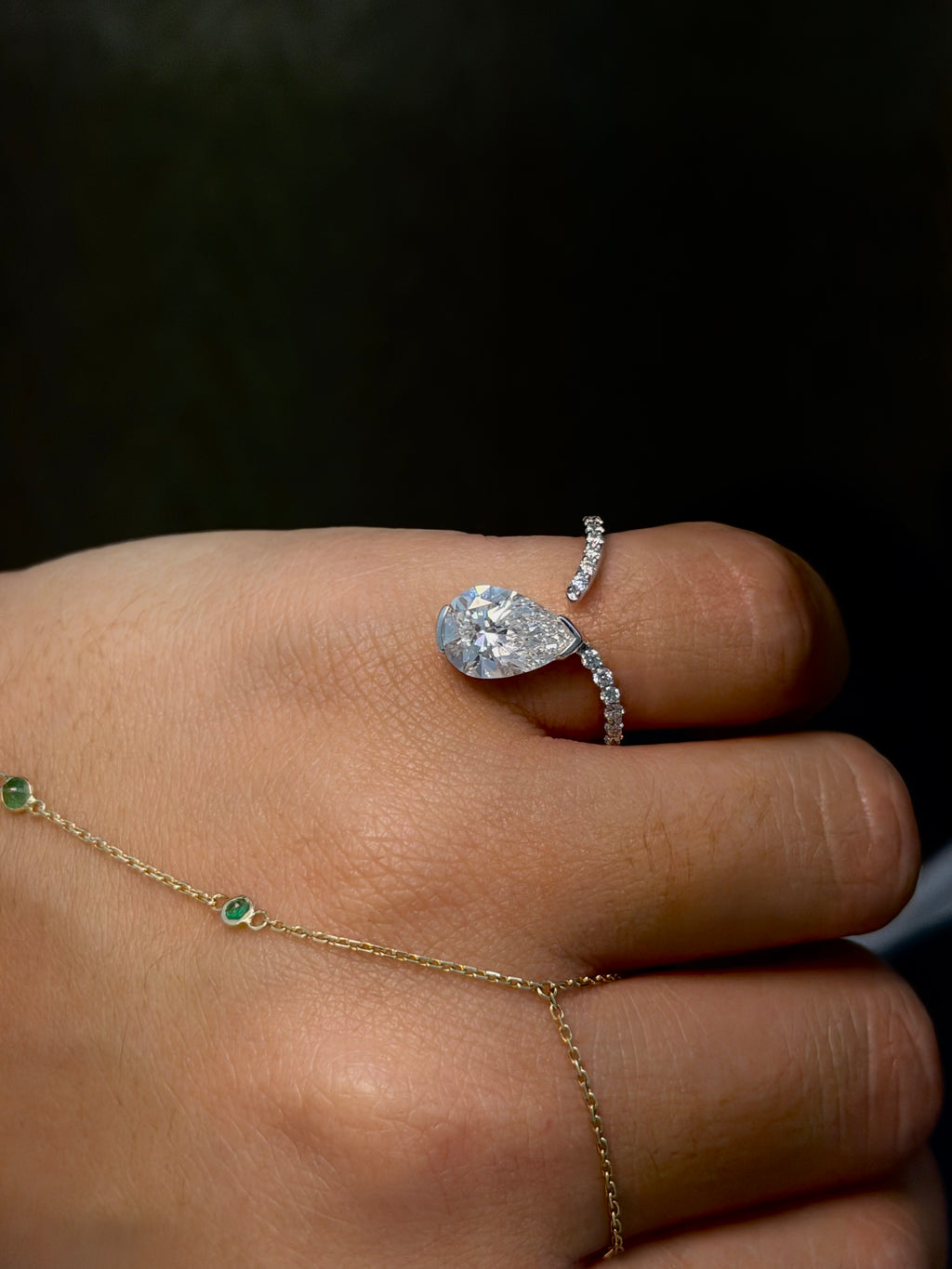 Pear Teardrop Ring