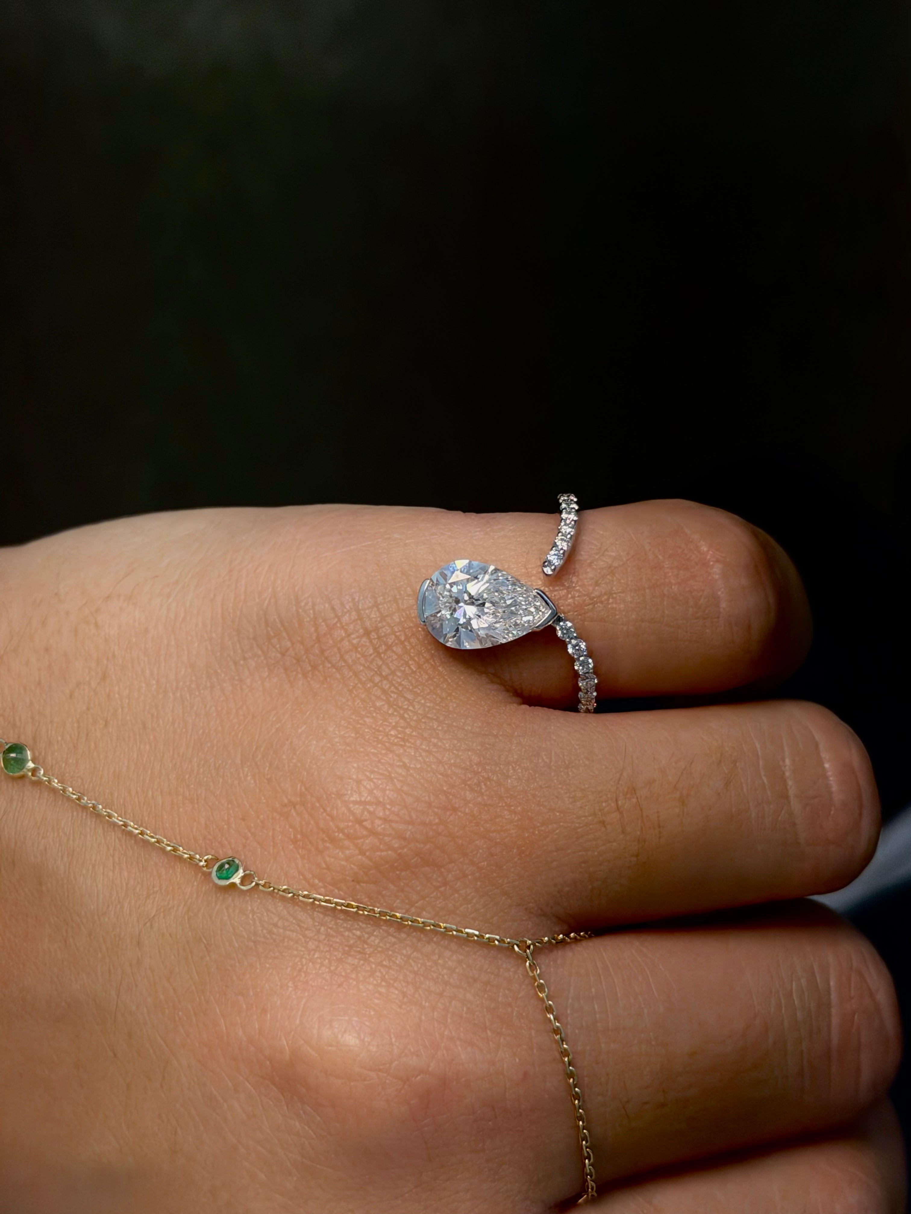 Pear Teardrop Ring