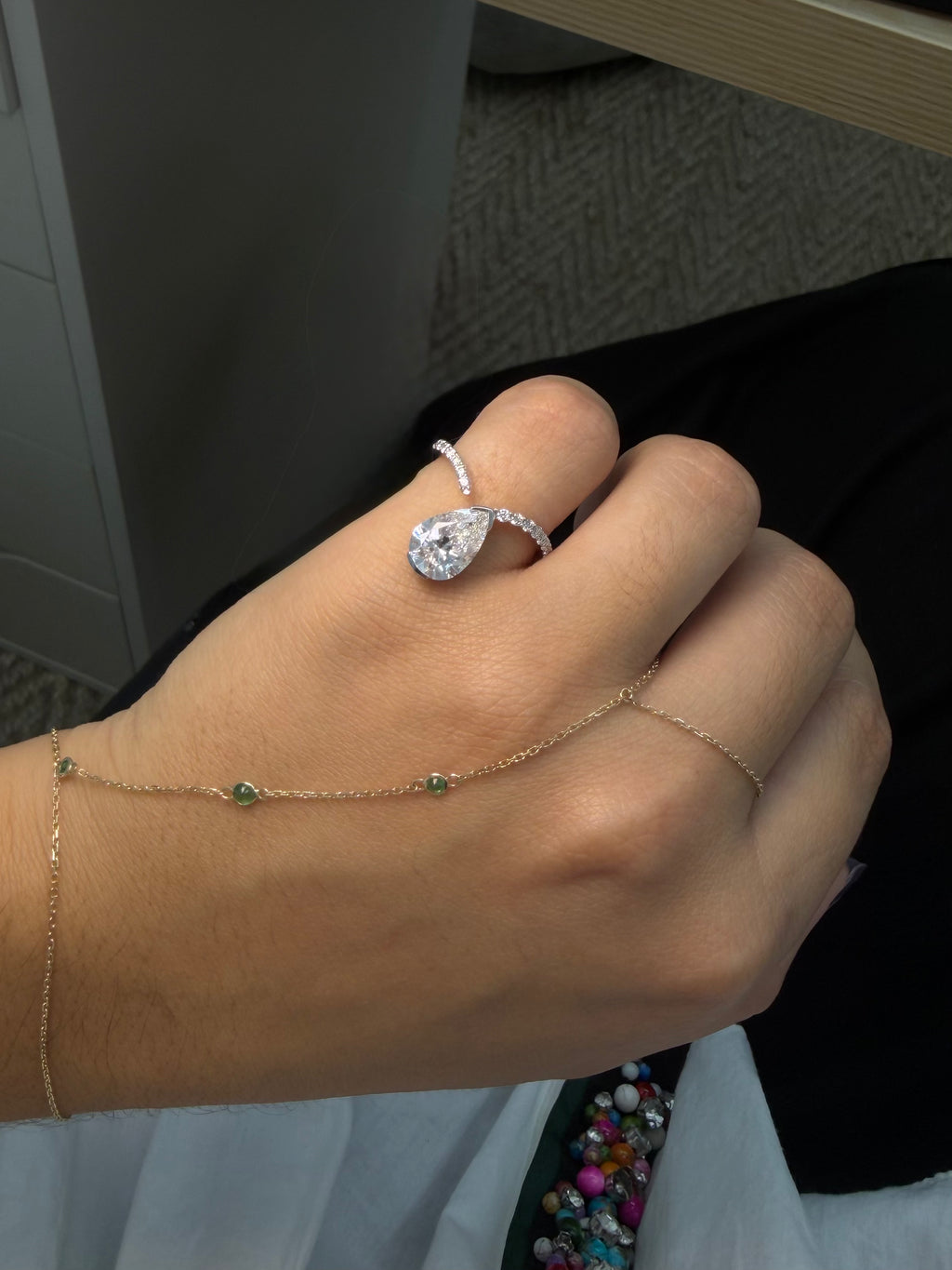 Pear Teardrop Ring