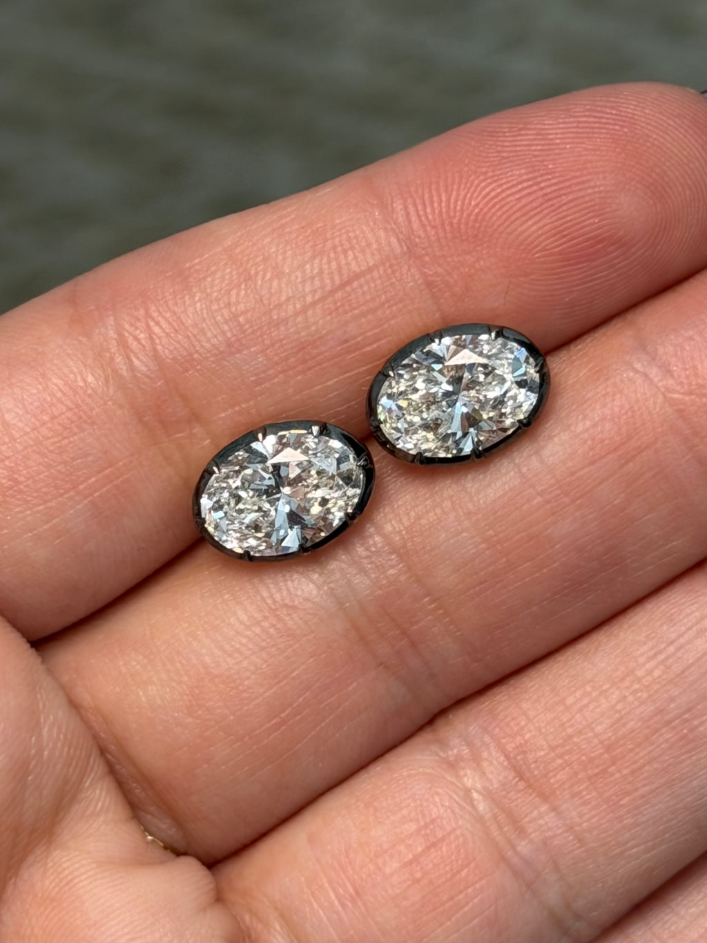 4ctw Georgian Oval Studs