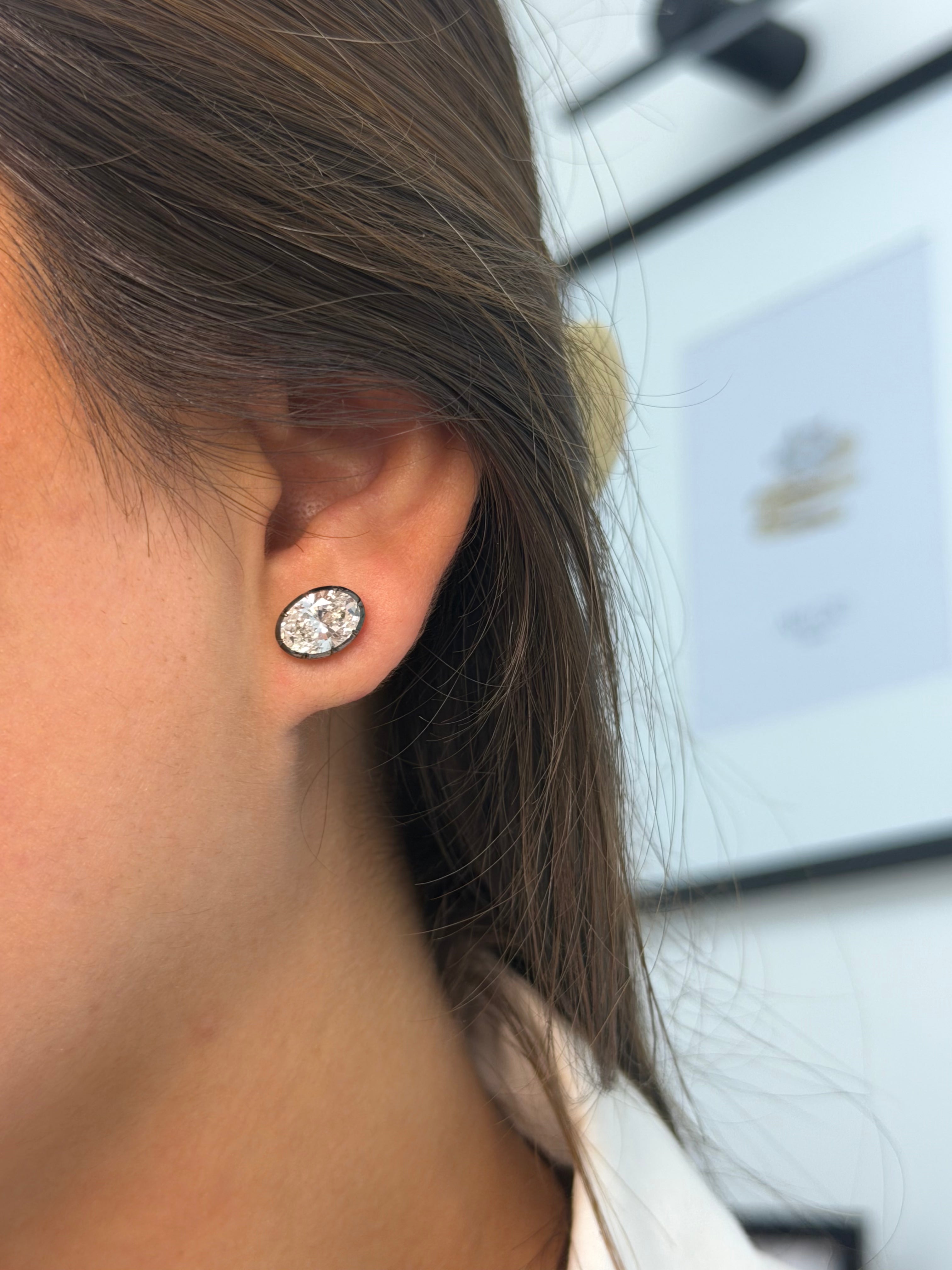 4ctw Georgian Oval Studs