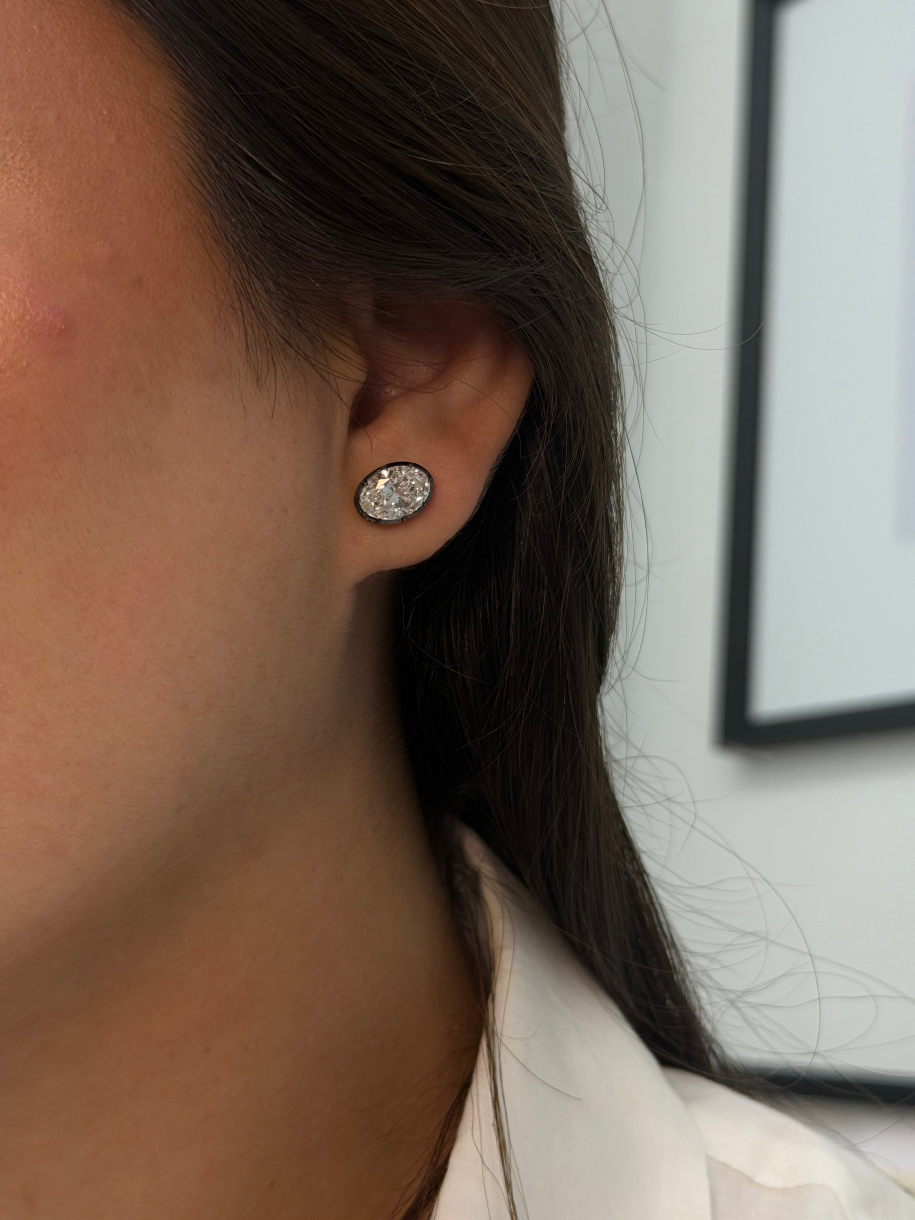 4ctw Georgian Oval Studs