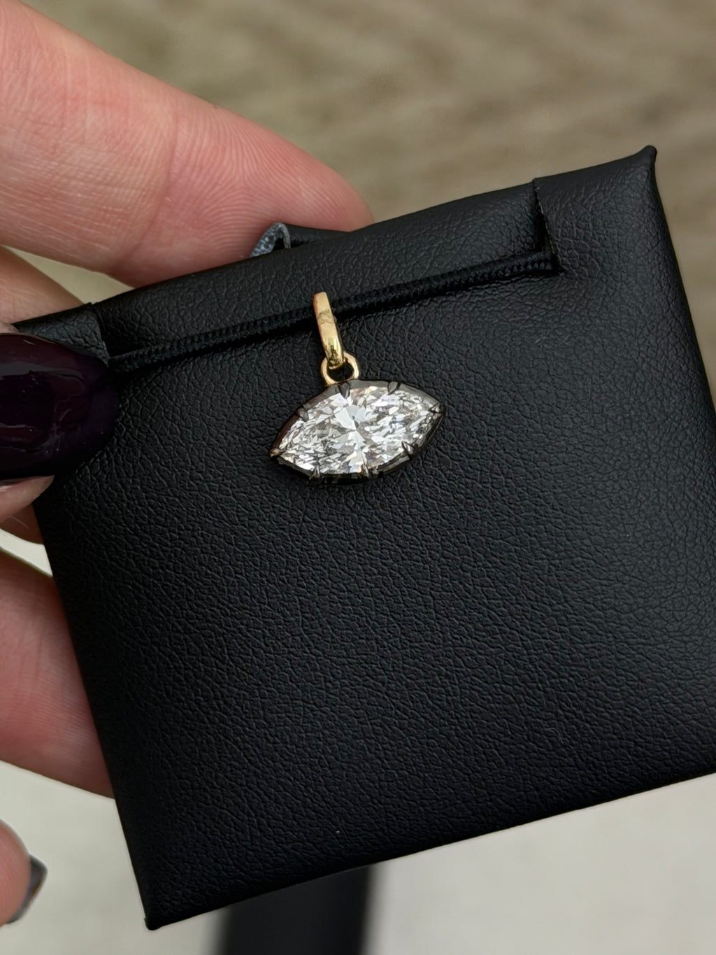 1.5ct Georgian Marquise Pendant