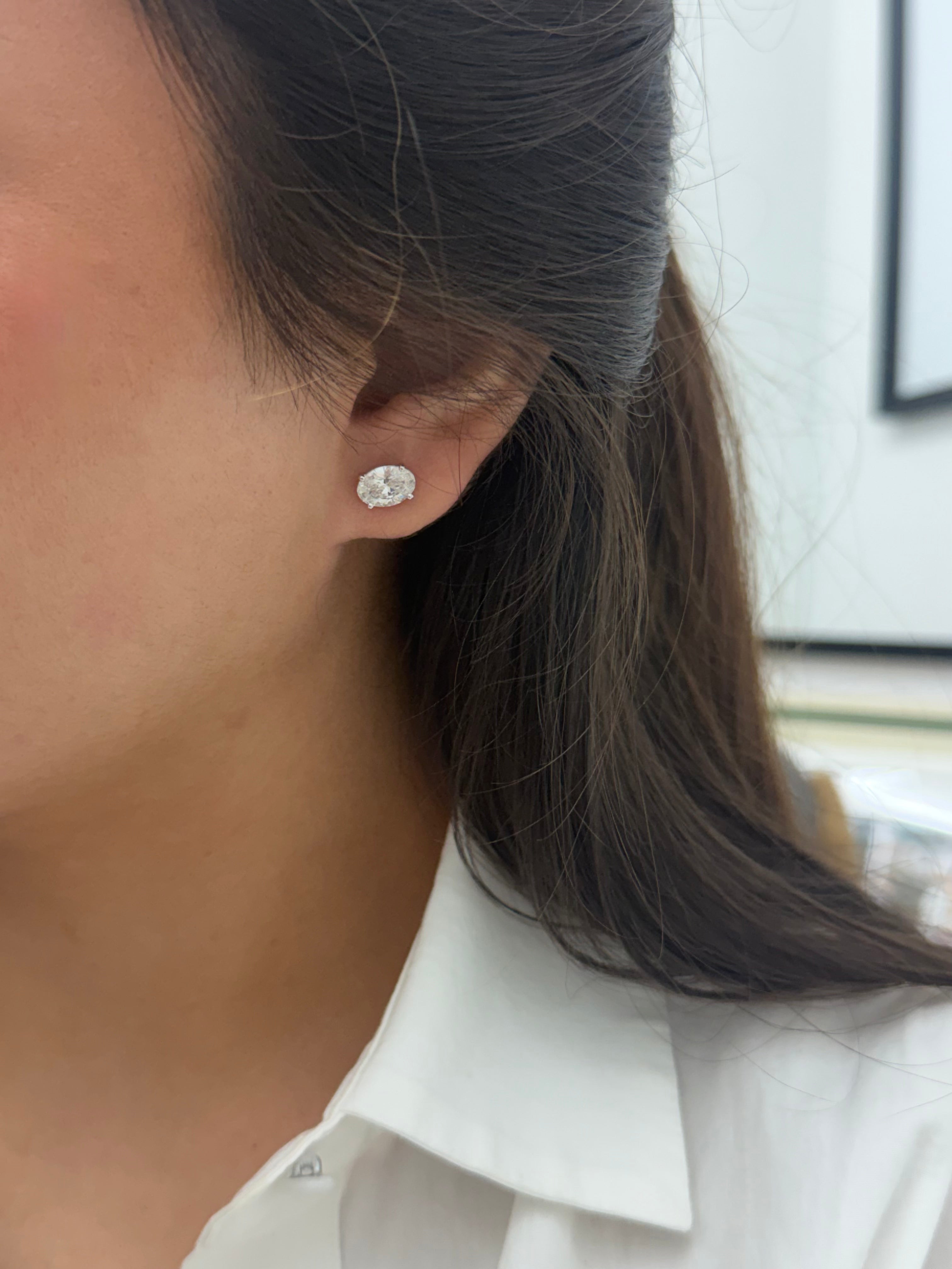 3ctw Oval Martini Studs