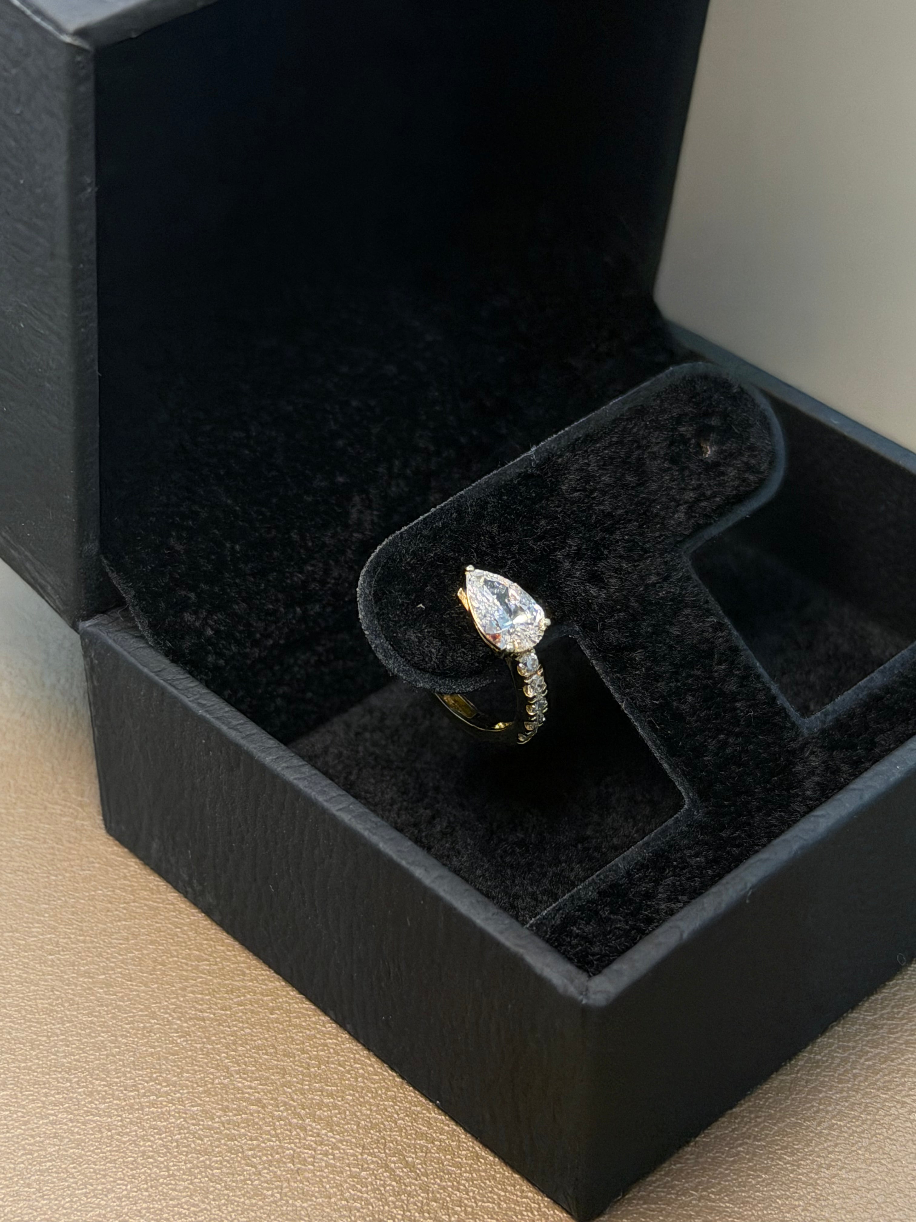 Pavé Pear Hoops