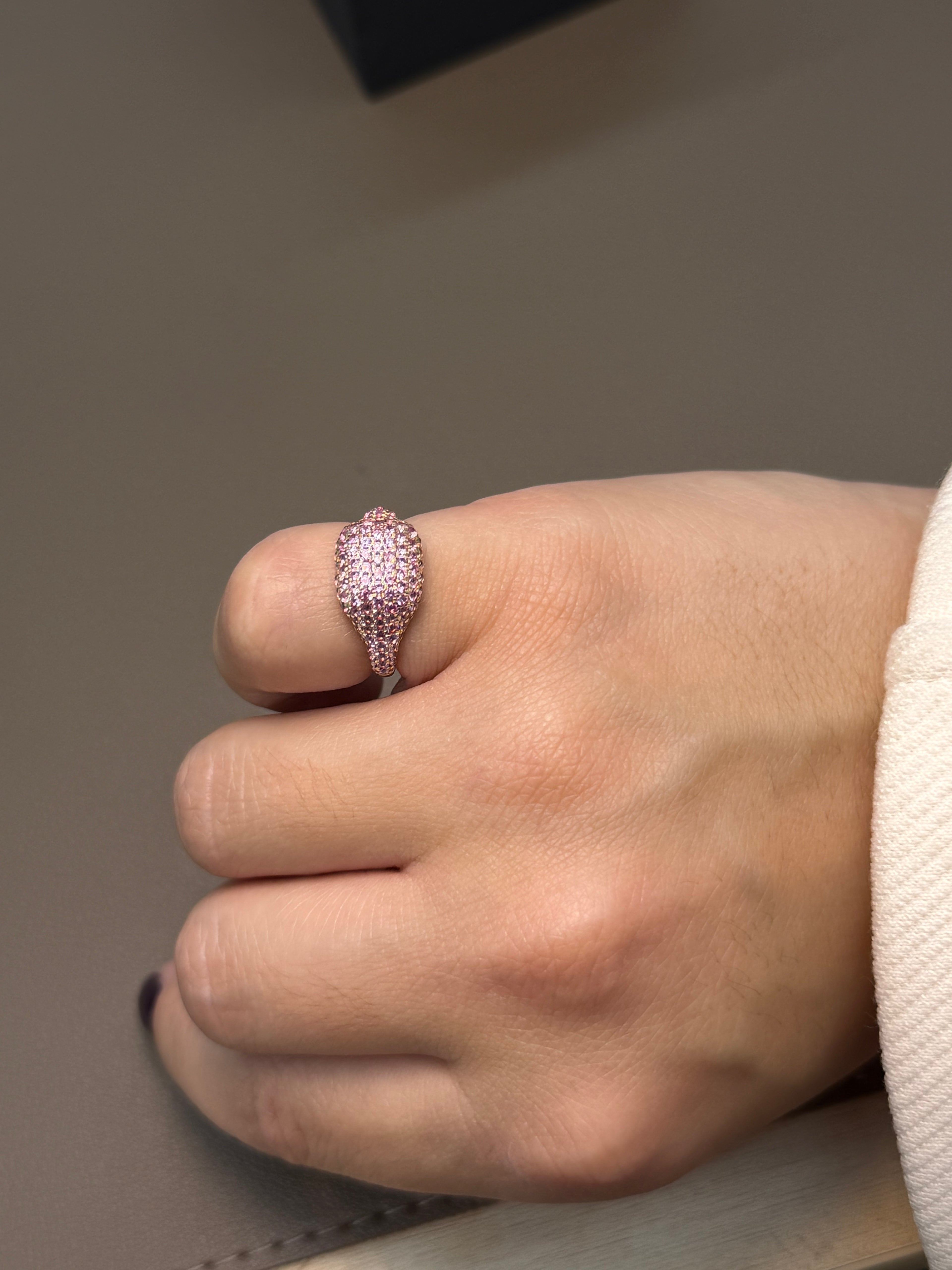 Pink Signet Pinky Ring