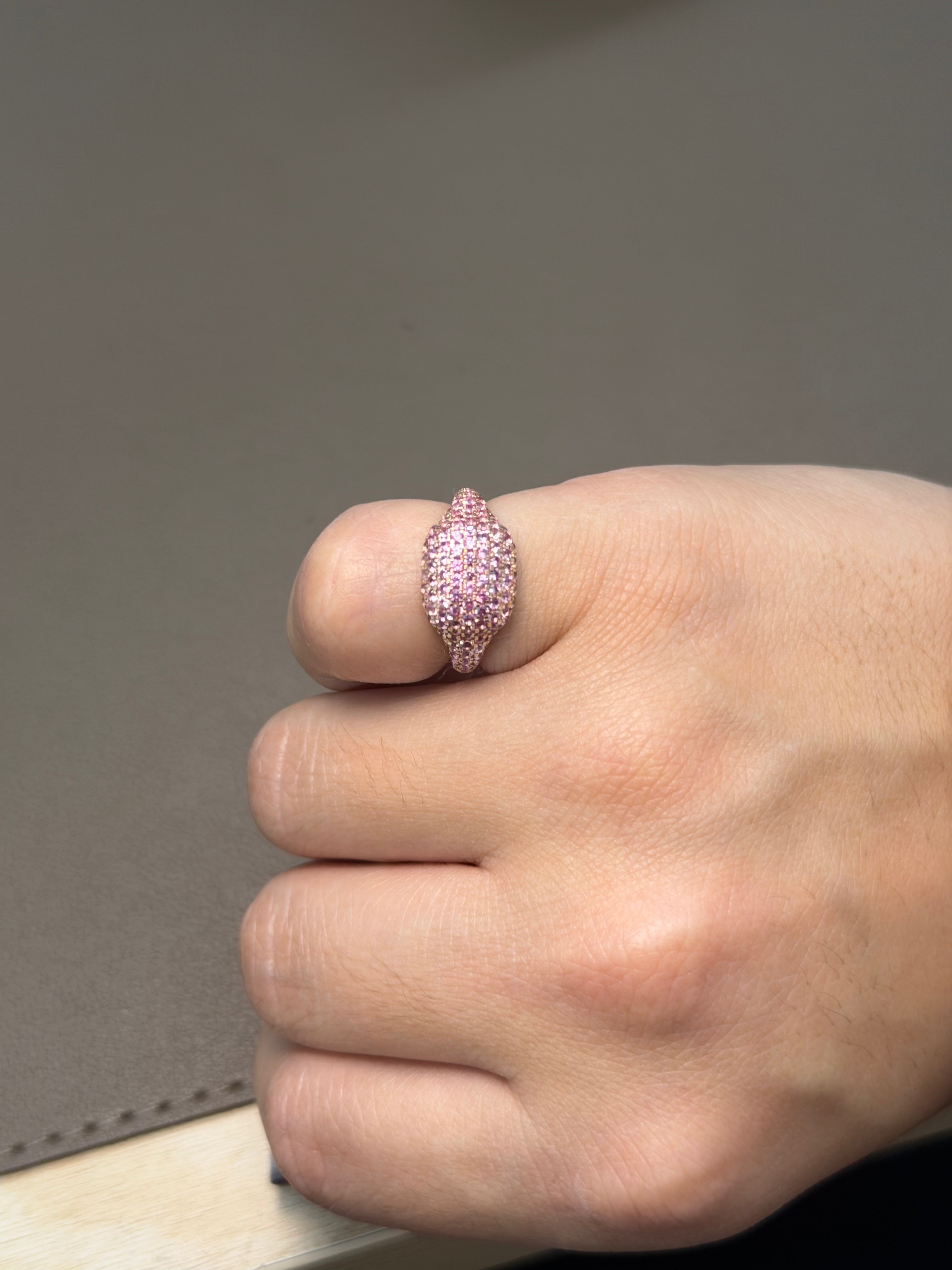 Pink Signet Pinky Ring
