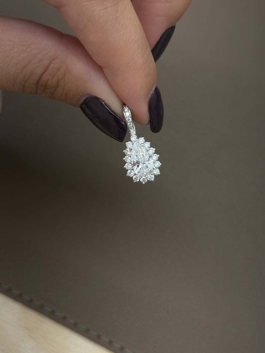 Pear Halo Pendant