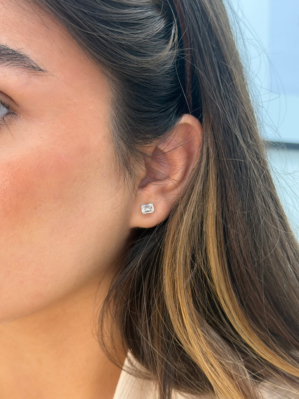 1.6ctw Emerald Cut Studs