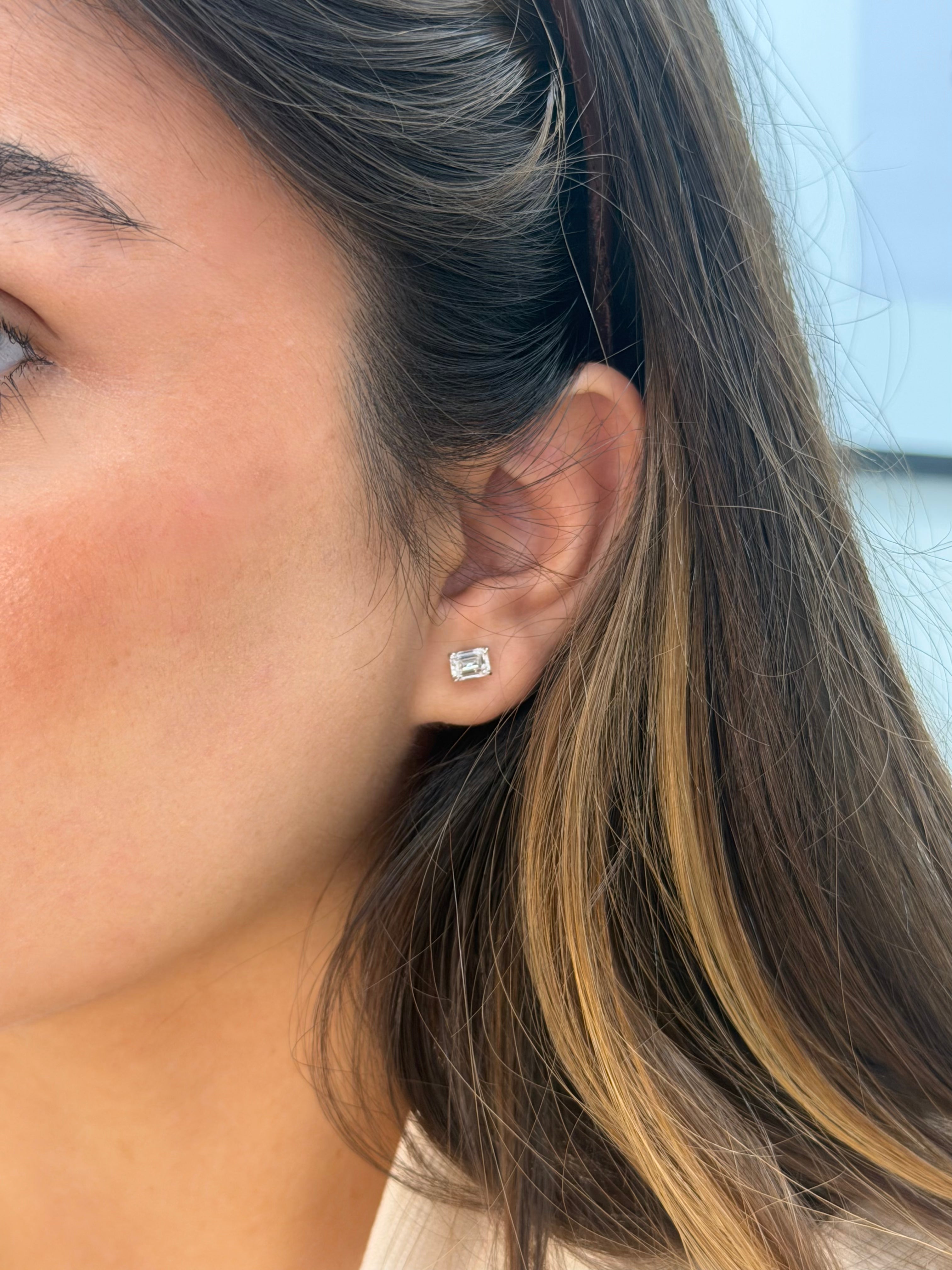1.6ctw Emerald Cut Studs