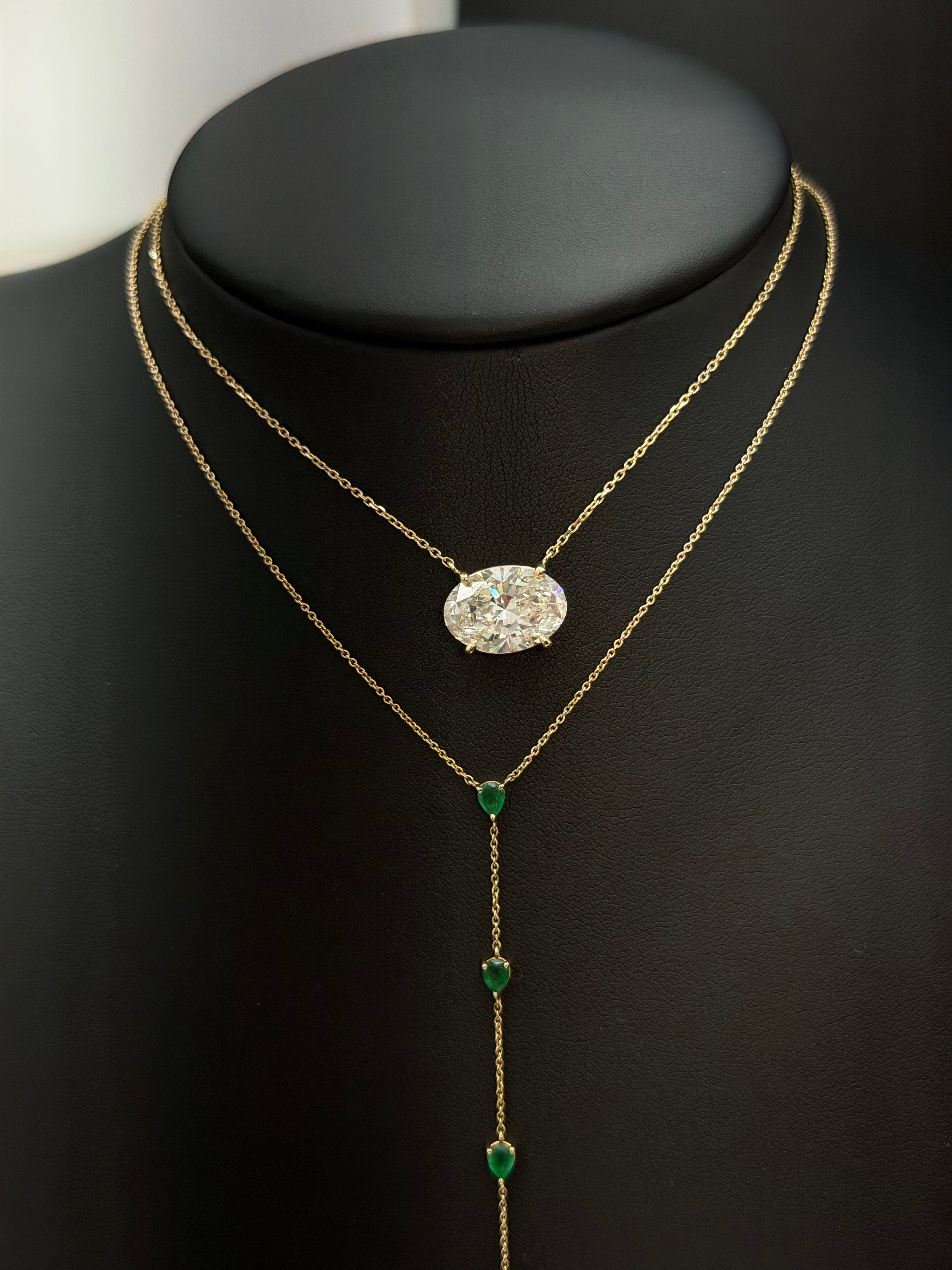 5ct Oval Solitaire Necklace