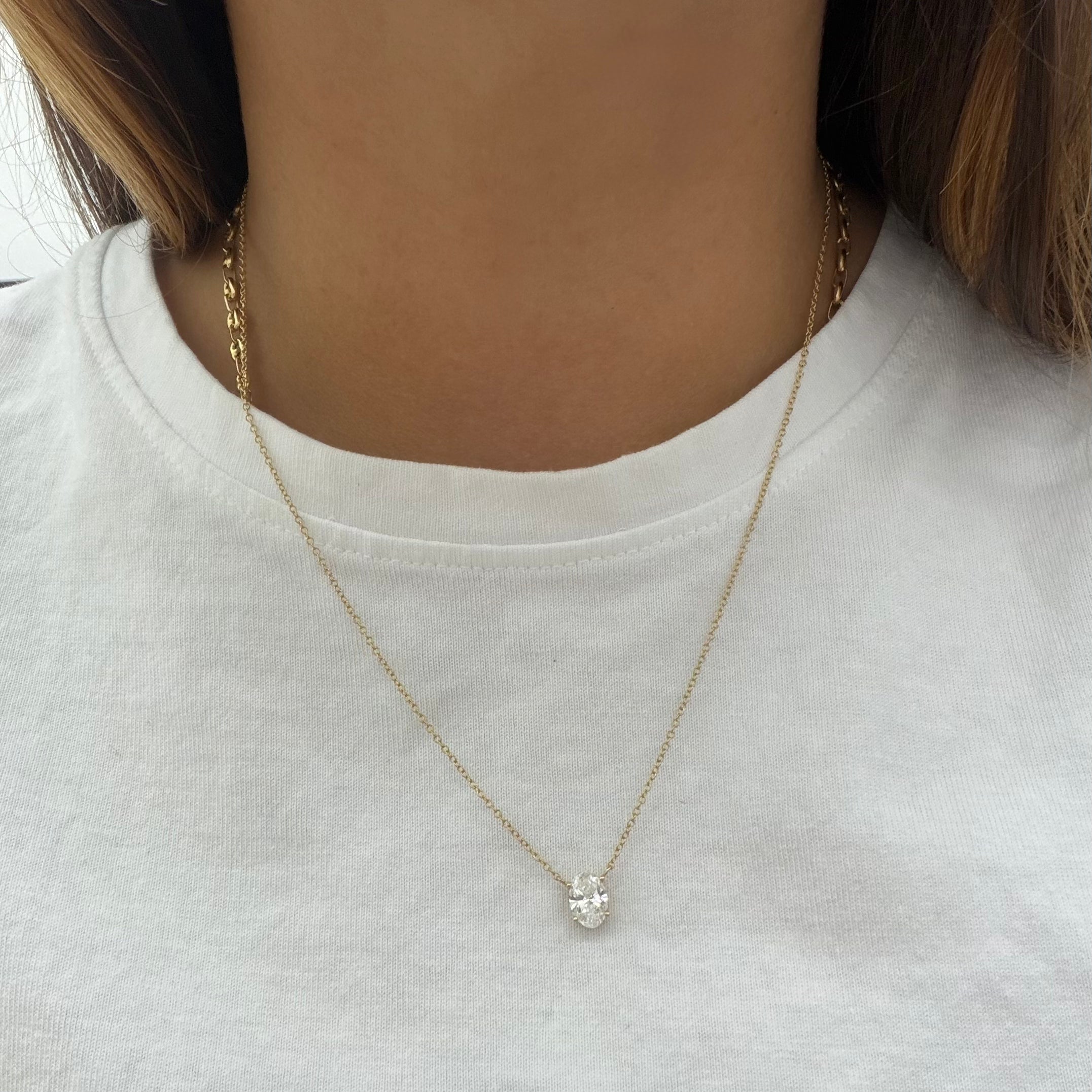 Oval Solitaire Necklace