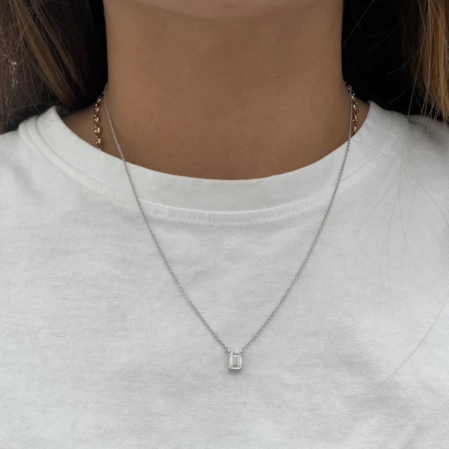 Emerald Solitaire Necklace