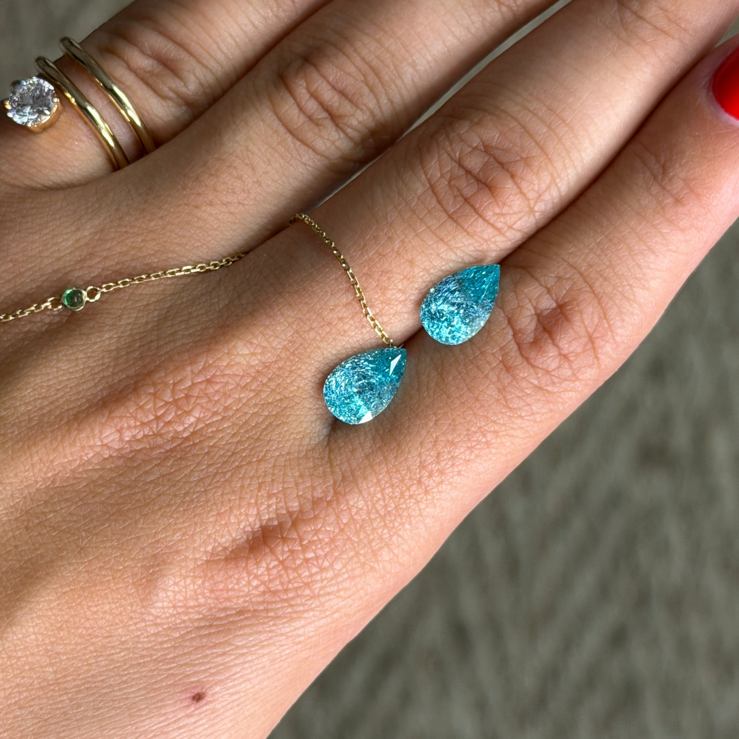 YAG Paraiba Pear 3.69ct