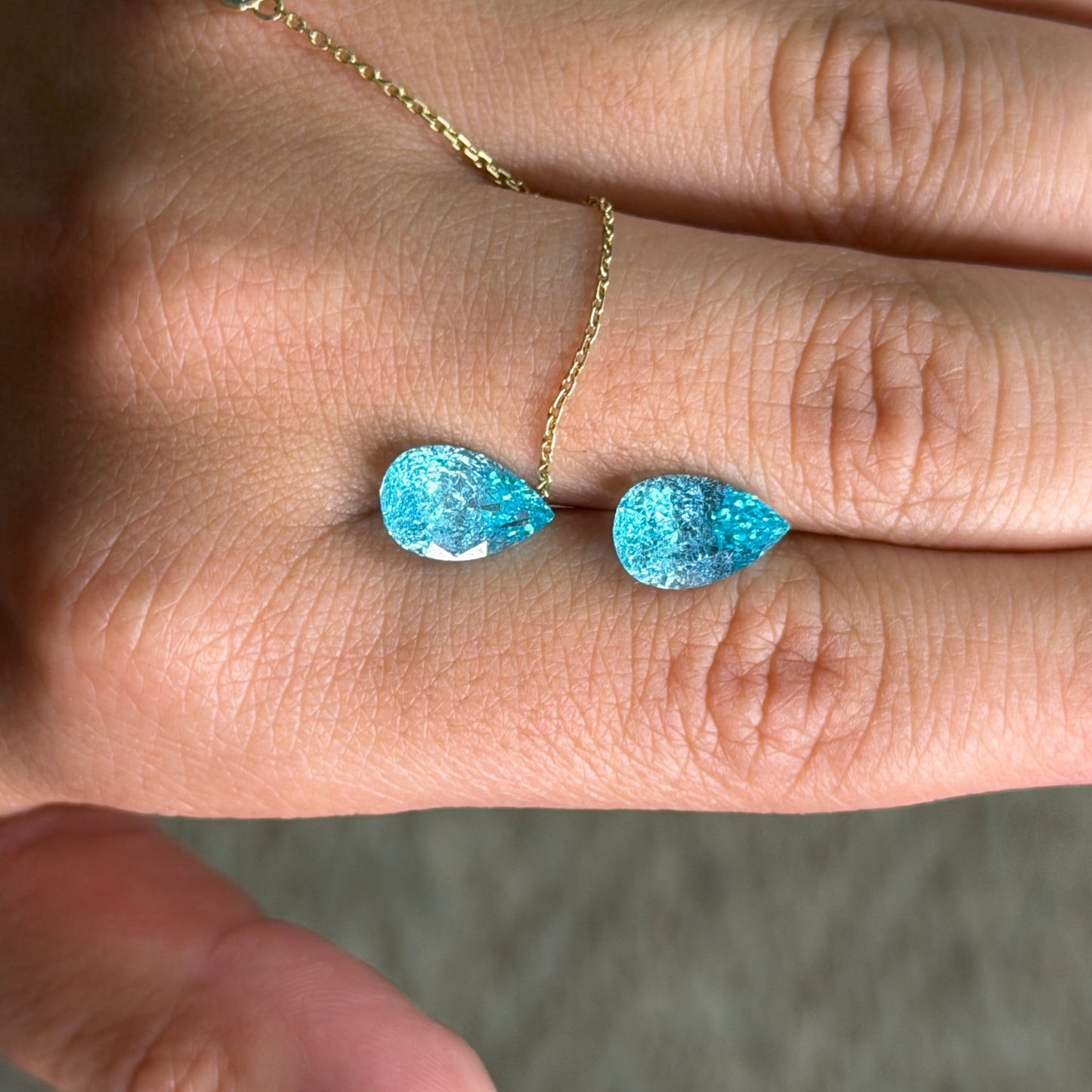 YAG Paraiba Pear 3.69ct