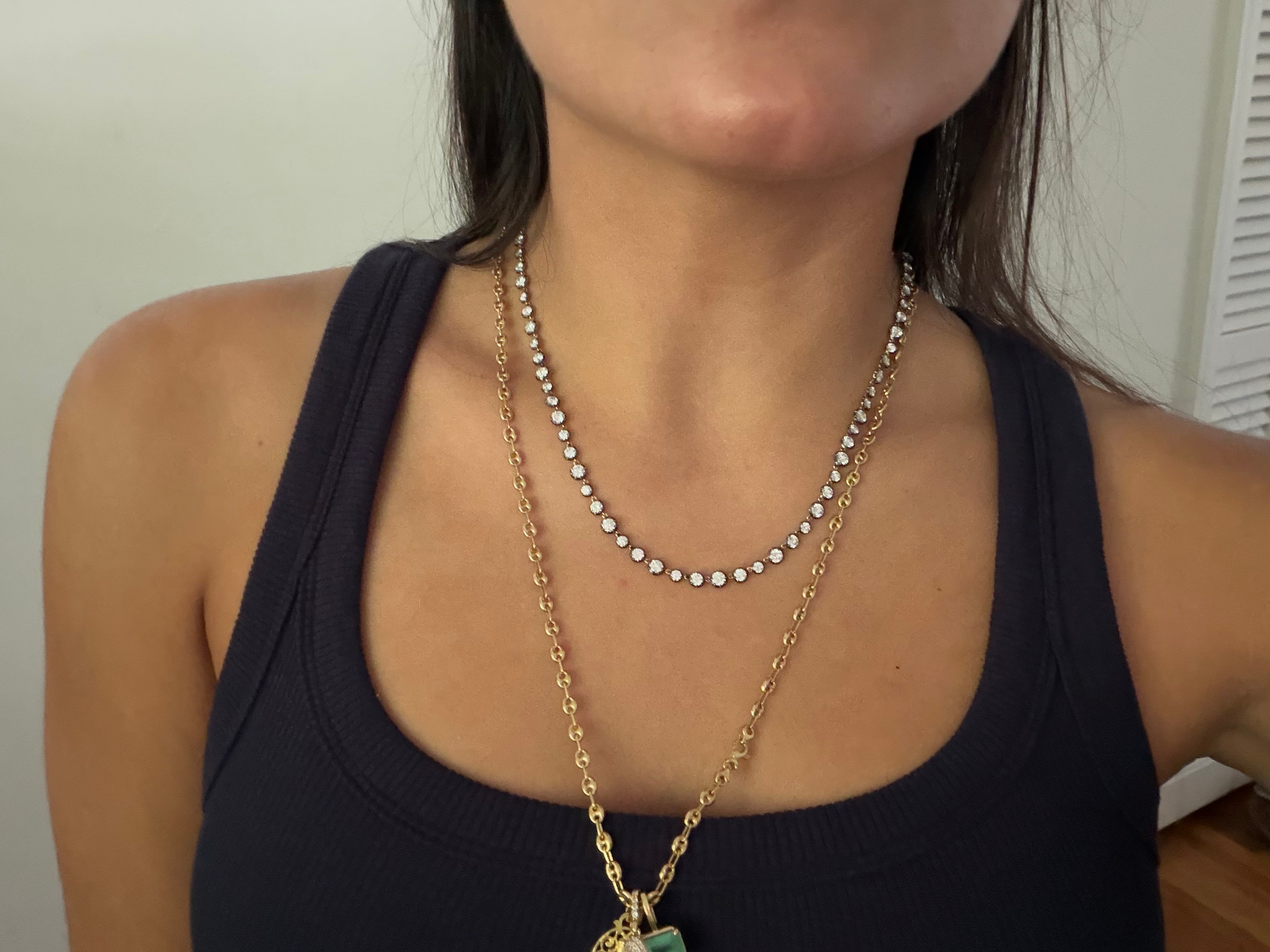 Georgian Setting Tennis Necklace