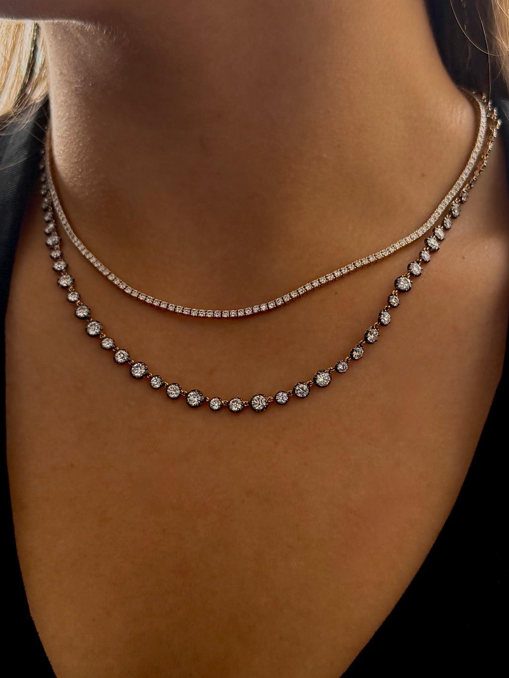Georgian Setting Tennis Necklace