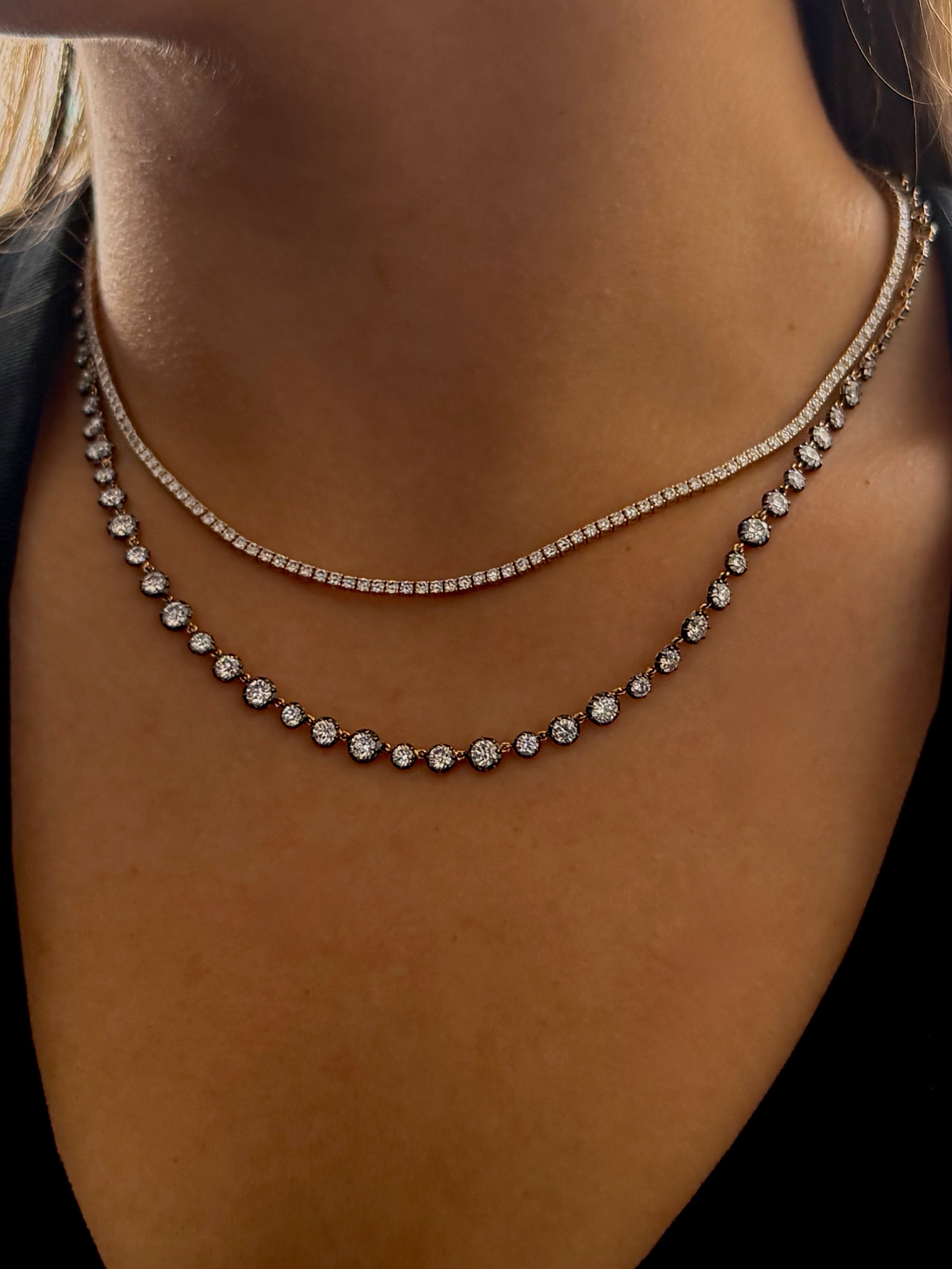 Georgian Setting Tennis Necklace
