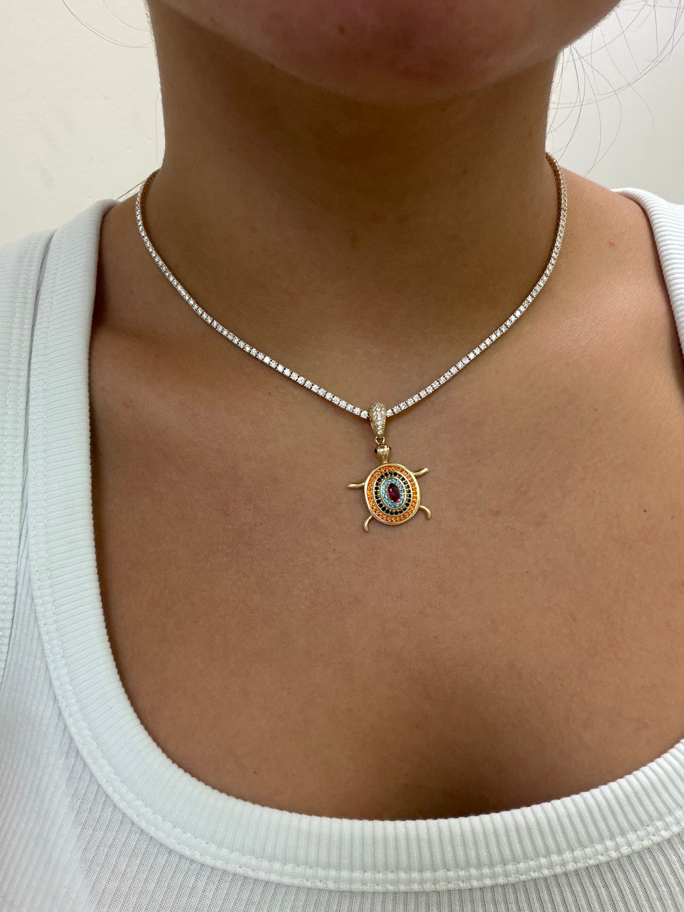 Multicolor Turtle Pendant