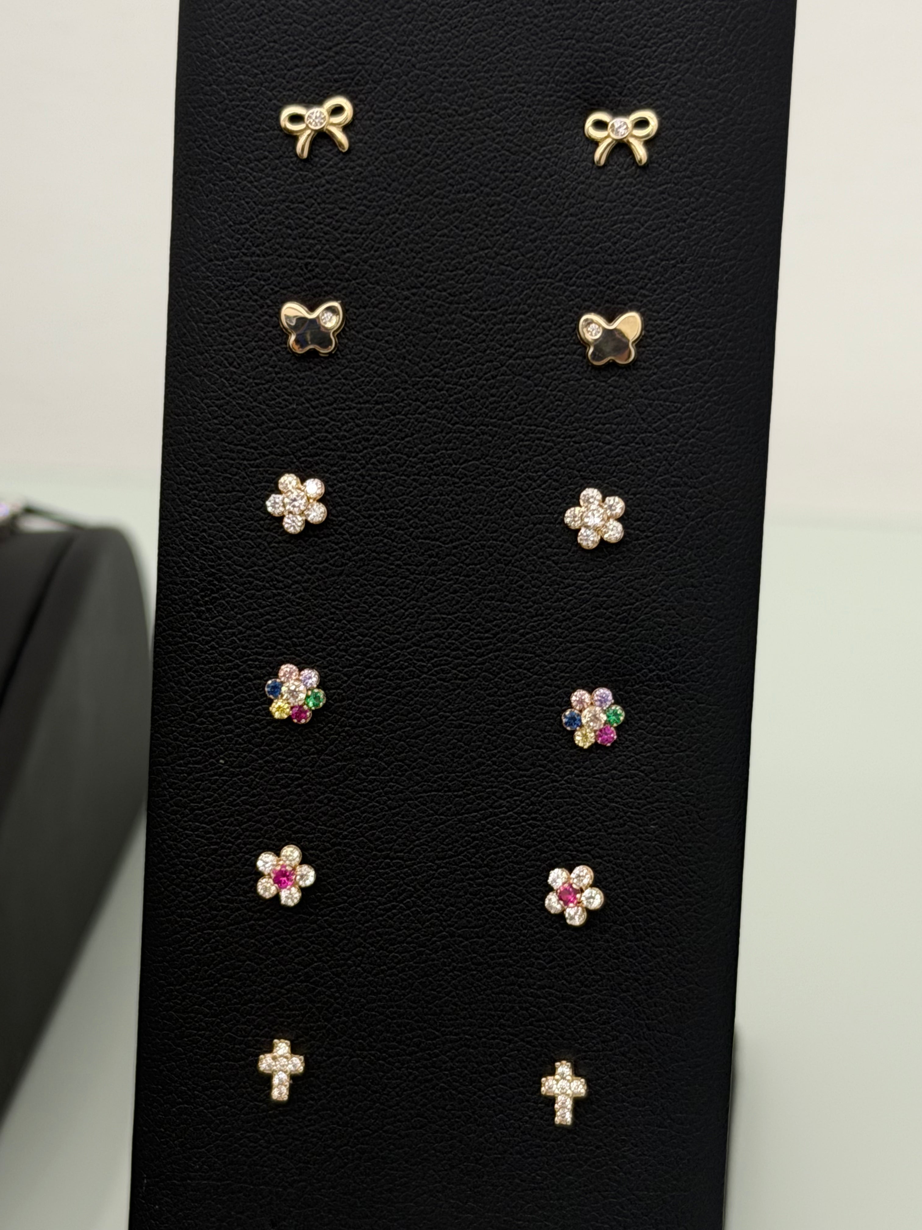 Baby Flower Studs in White