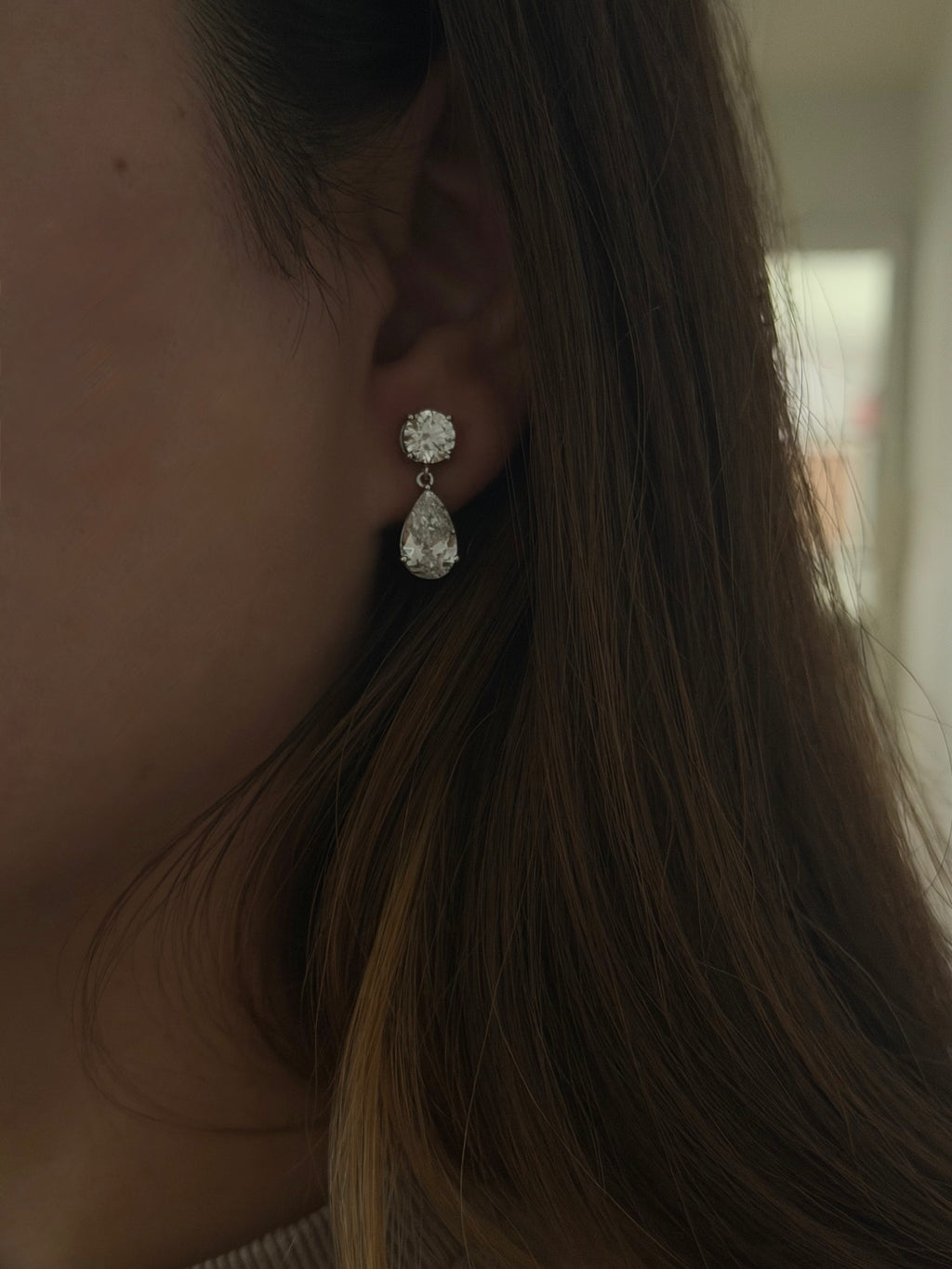 6ct Pear Drop Earrings