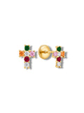 Baby Multicolor Cross Studs